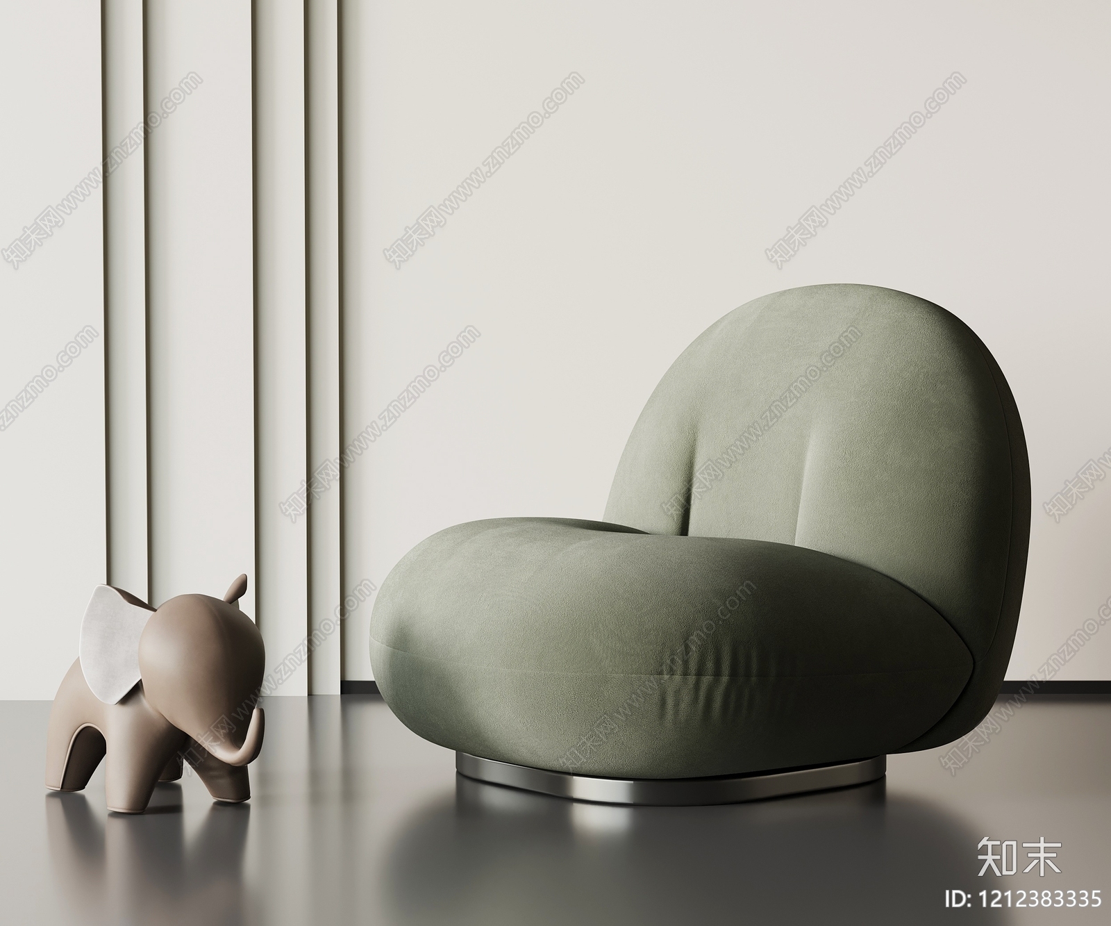 极简单人沙发3D模型下载【ID:1212383335】