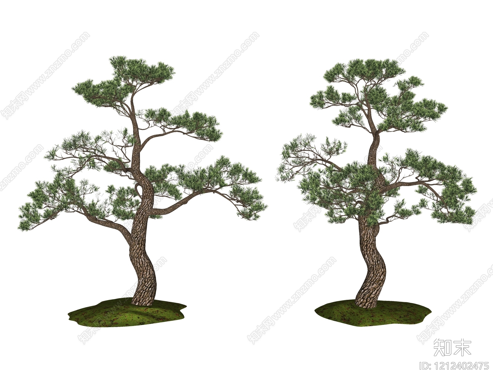 新中式景观乔木SU模型下载【ID:1212402475】