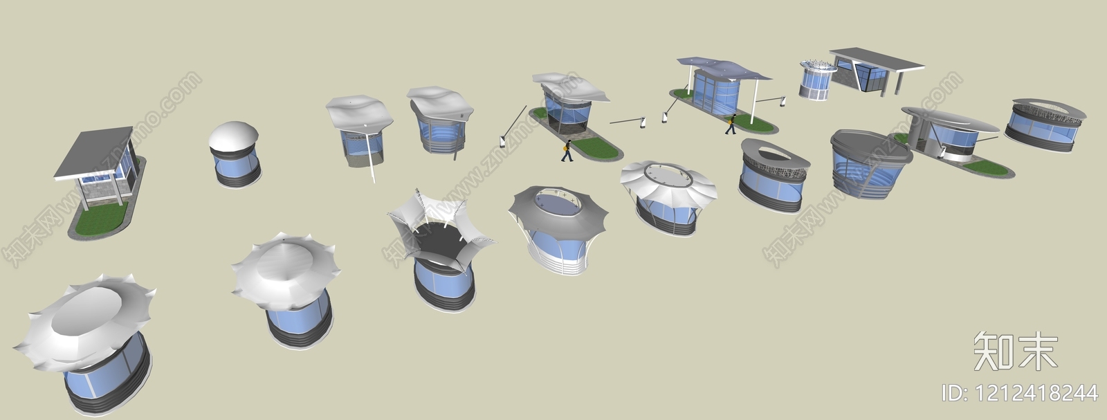 现代主义门卫室SU模型下载【ID:1212418244】