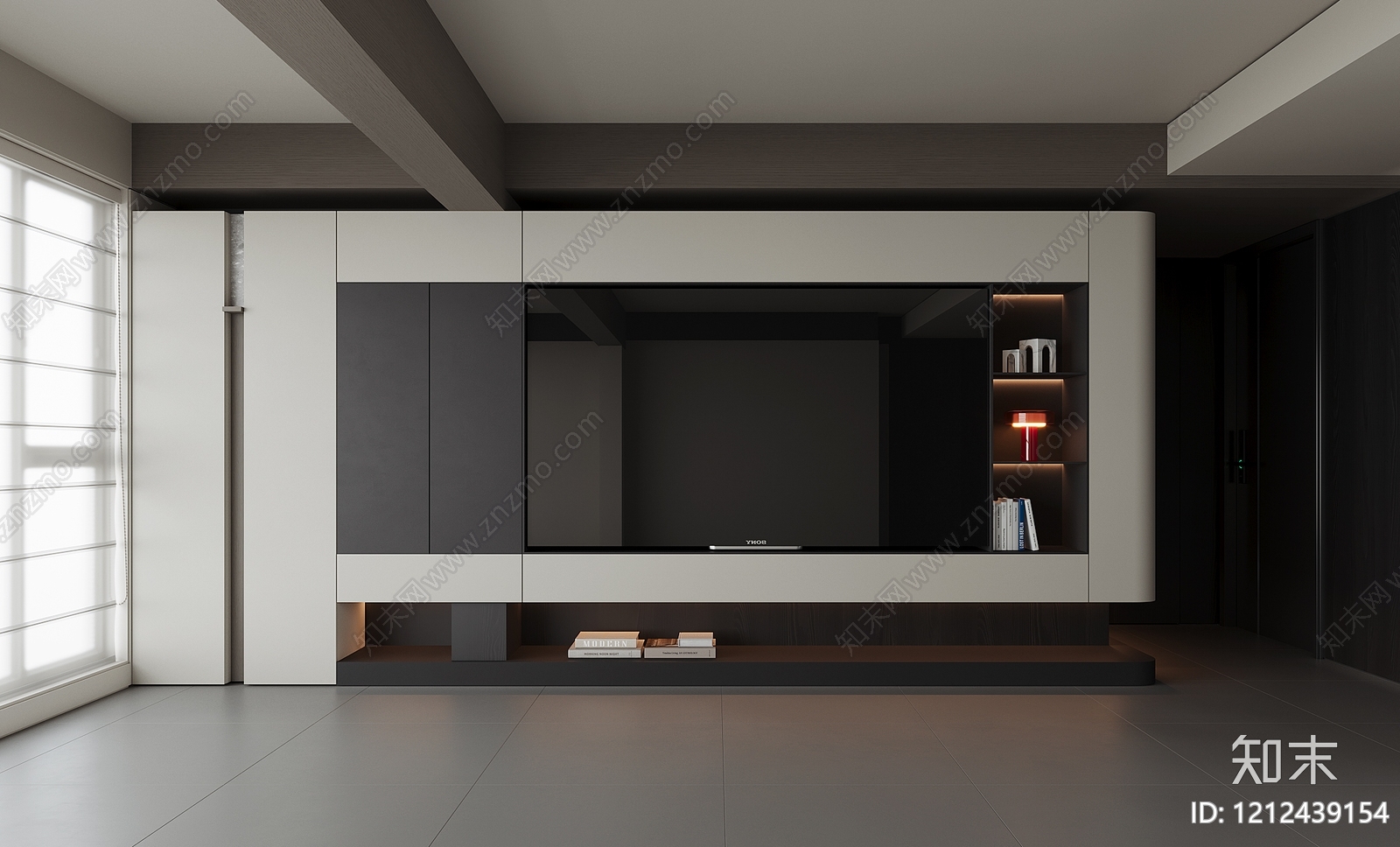 极简电视背景墙3D模型下载【ID:1212439154】