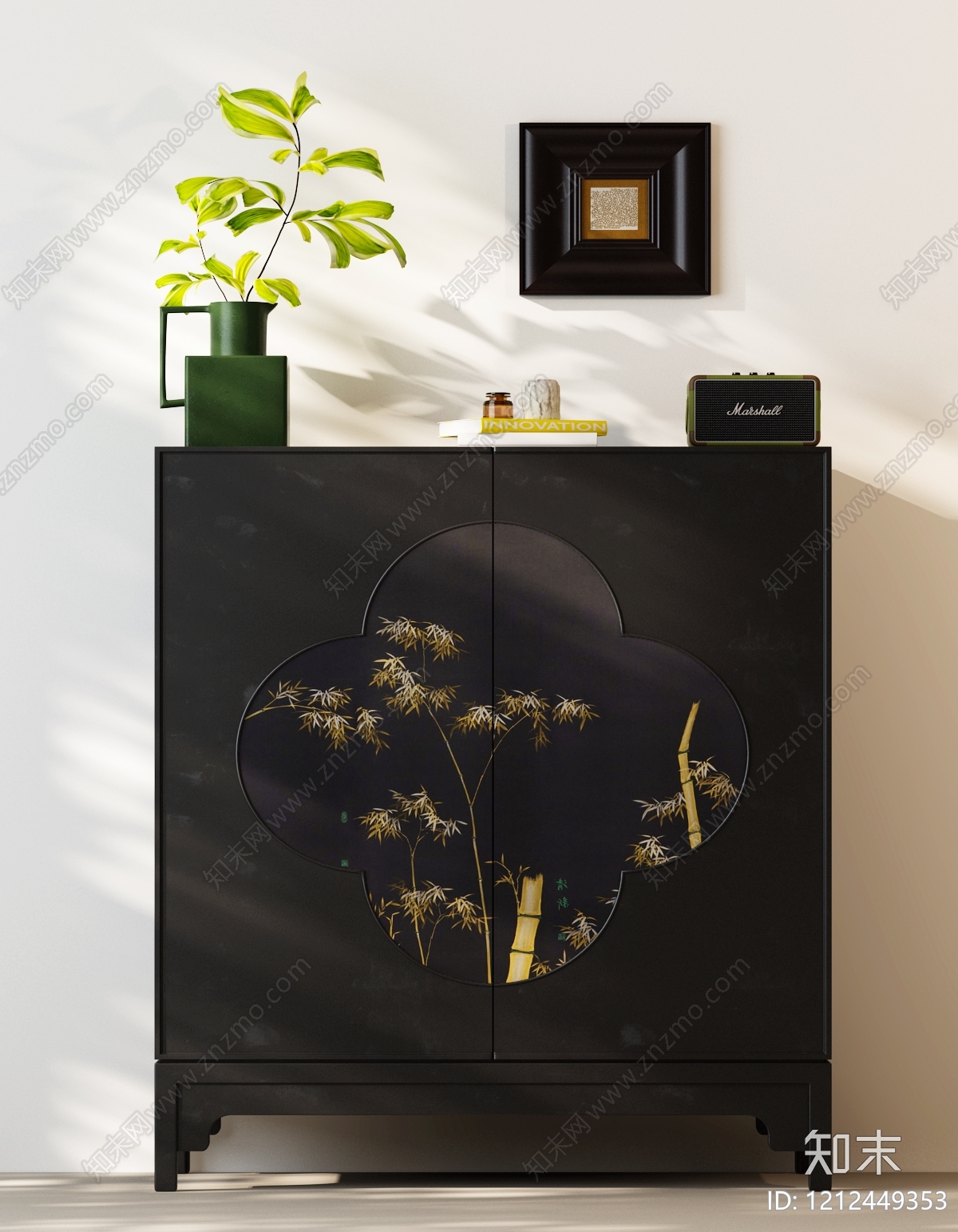 新中式玄关柜3D模型下载【ID:1212449353】