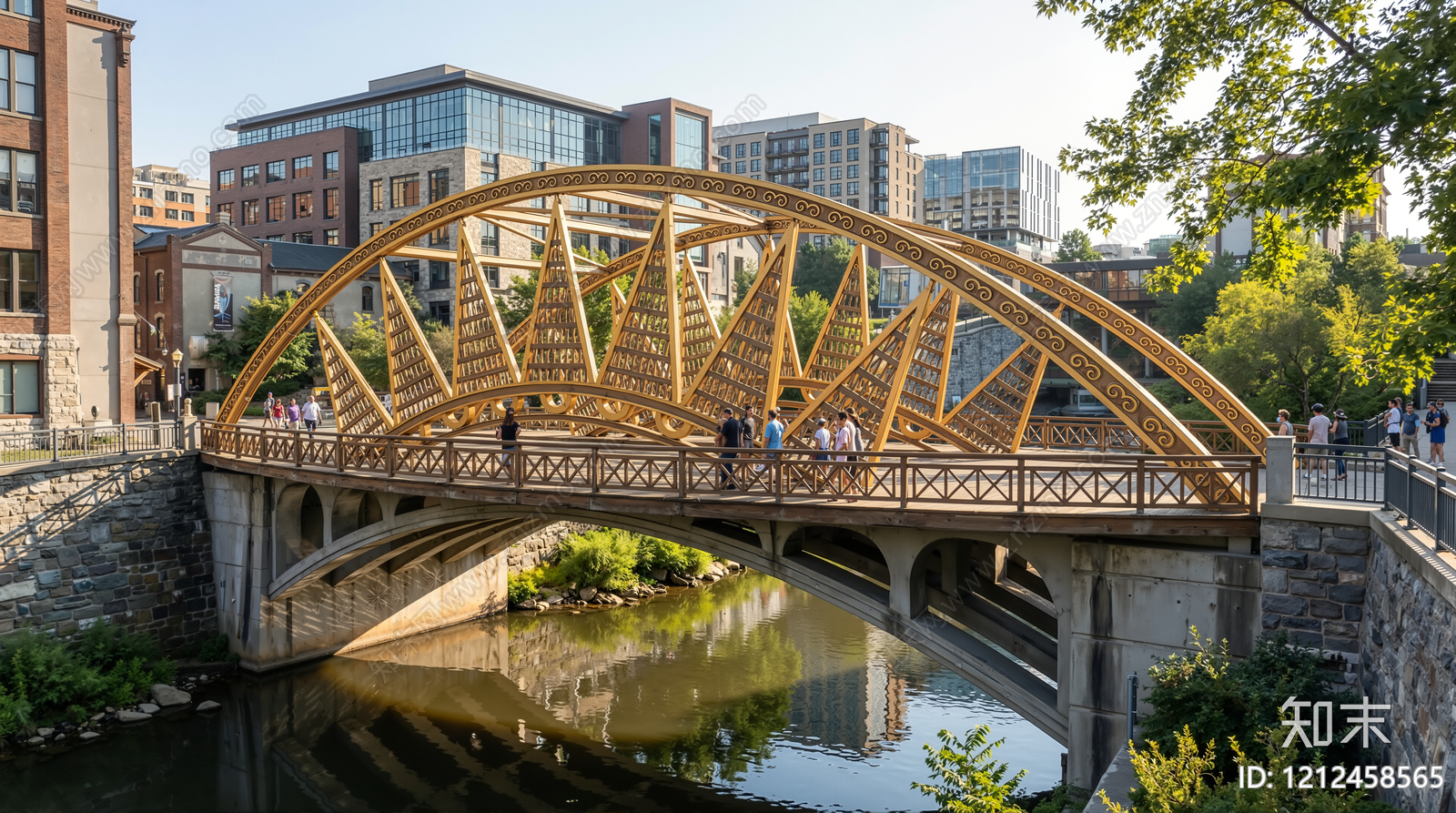 新中式大桥SU模型下载【ID:1212458565】