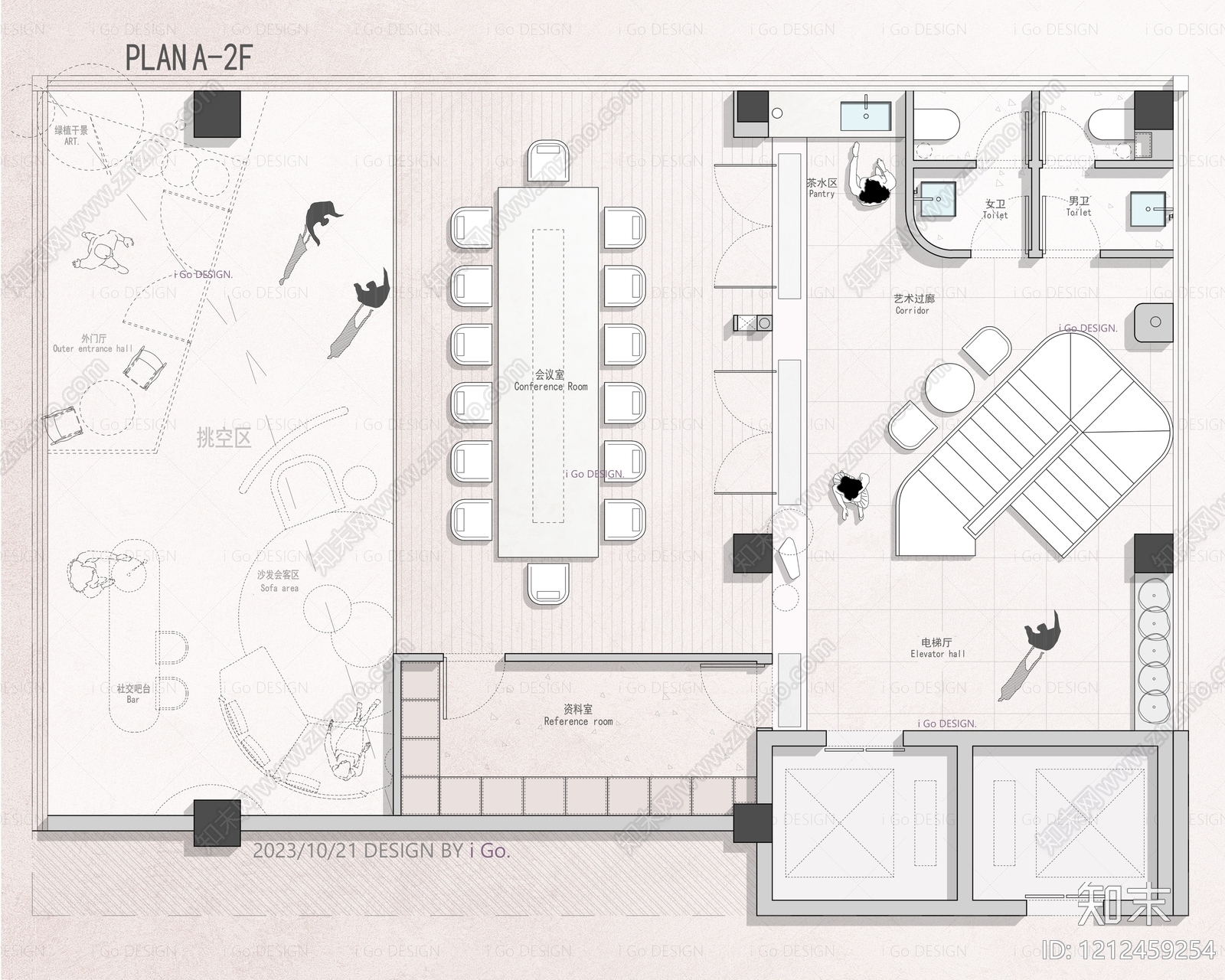 现代整体办公空间cad施工图下载【ID:1212459254】