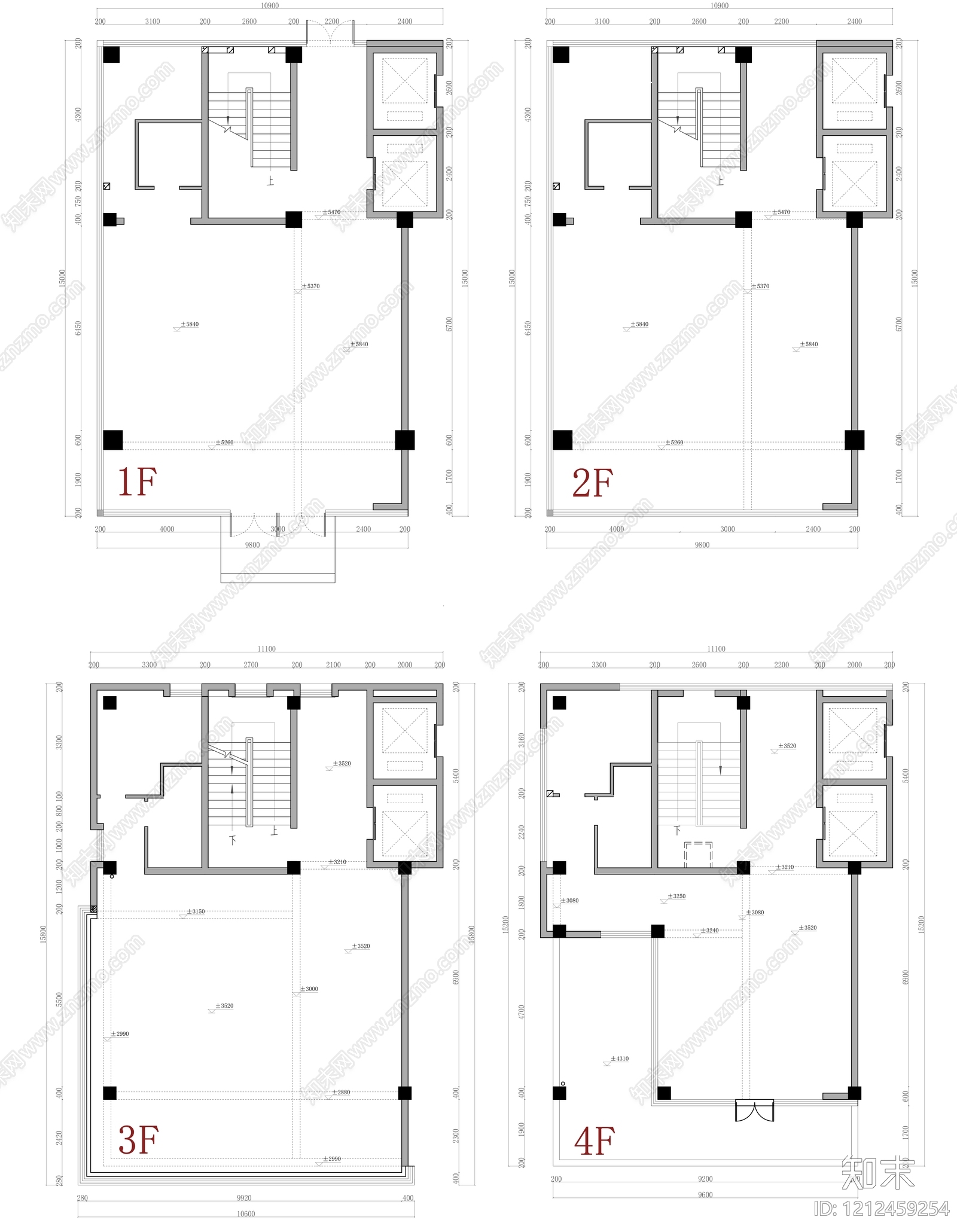现代整体办公空间cad施工图下载【ID:1212459254】