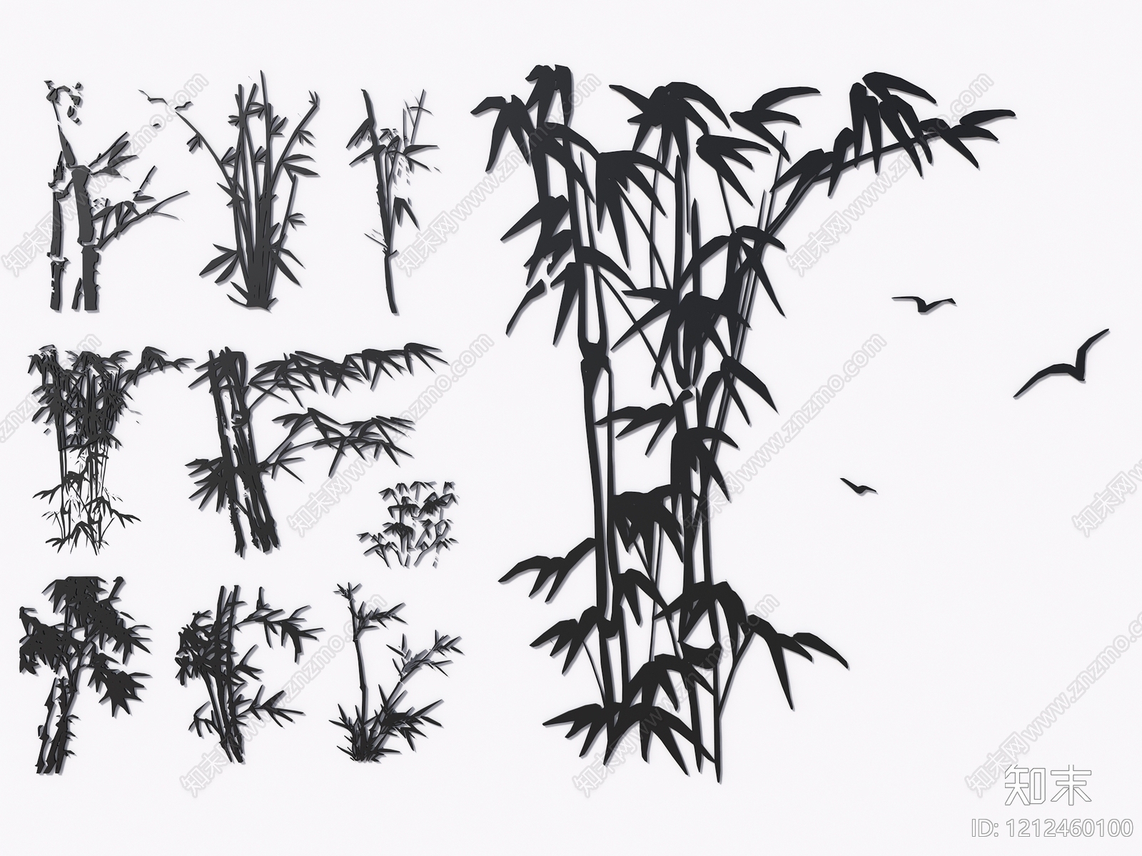 新中式竹子3D模型下载【ID:1212460100】