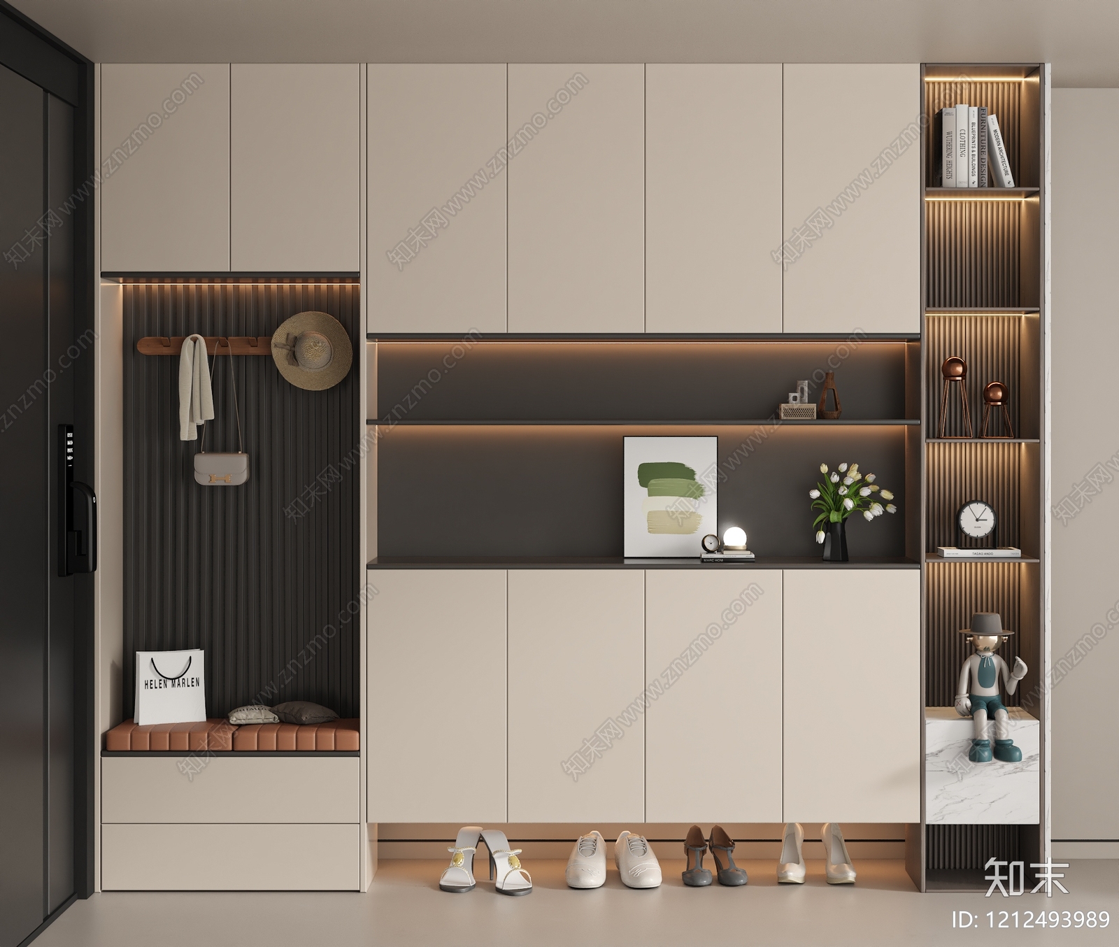 现代简约鞋柜SU模型下载【ID:1212493989】