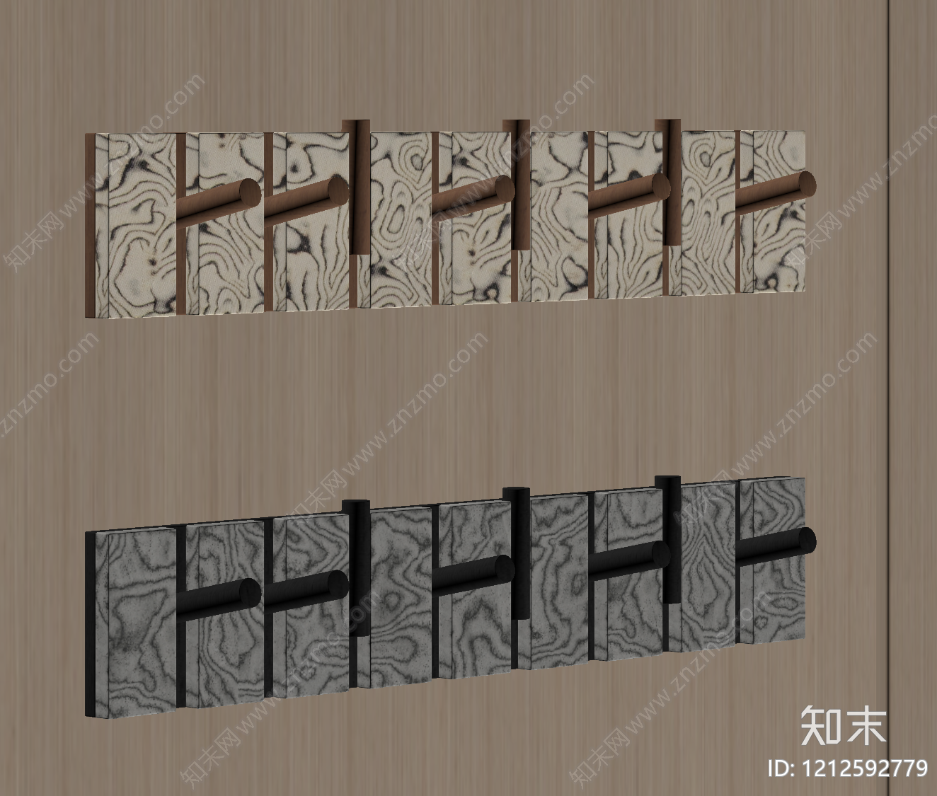 原木风挂钩SU模型下载【ID:1212592779】
