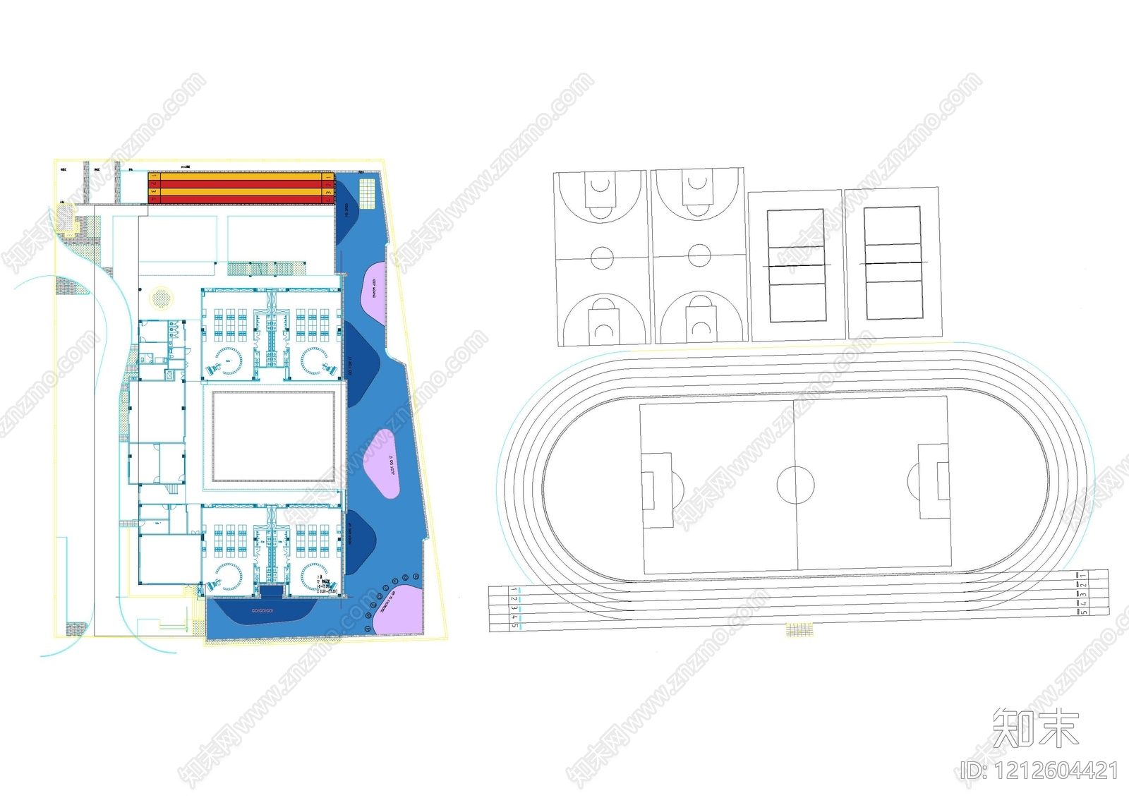 现代操场施工图下载【ID:1212604421】