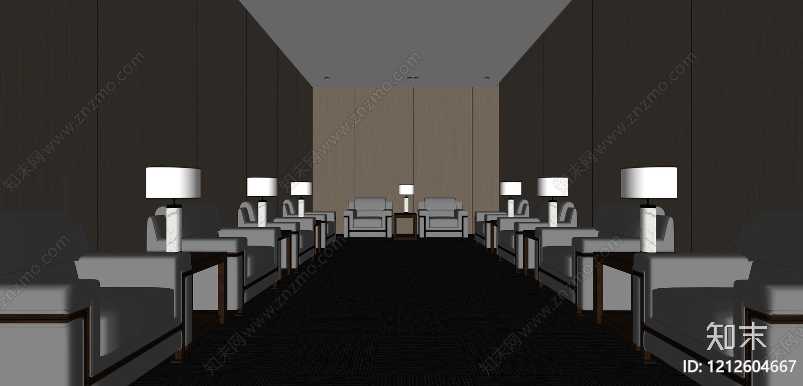 现代简约接待室SU模型下载【ID:1212604667】