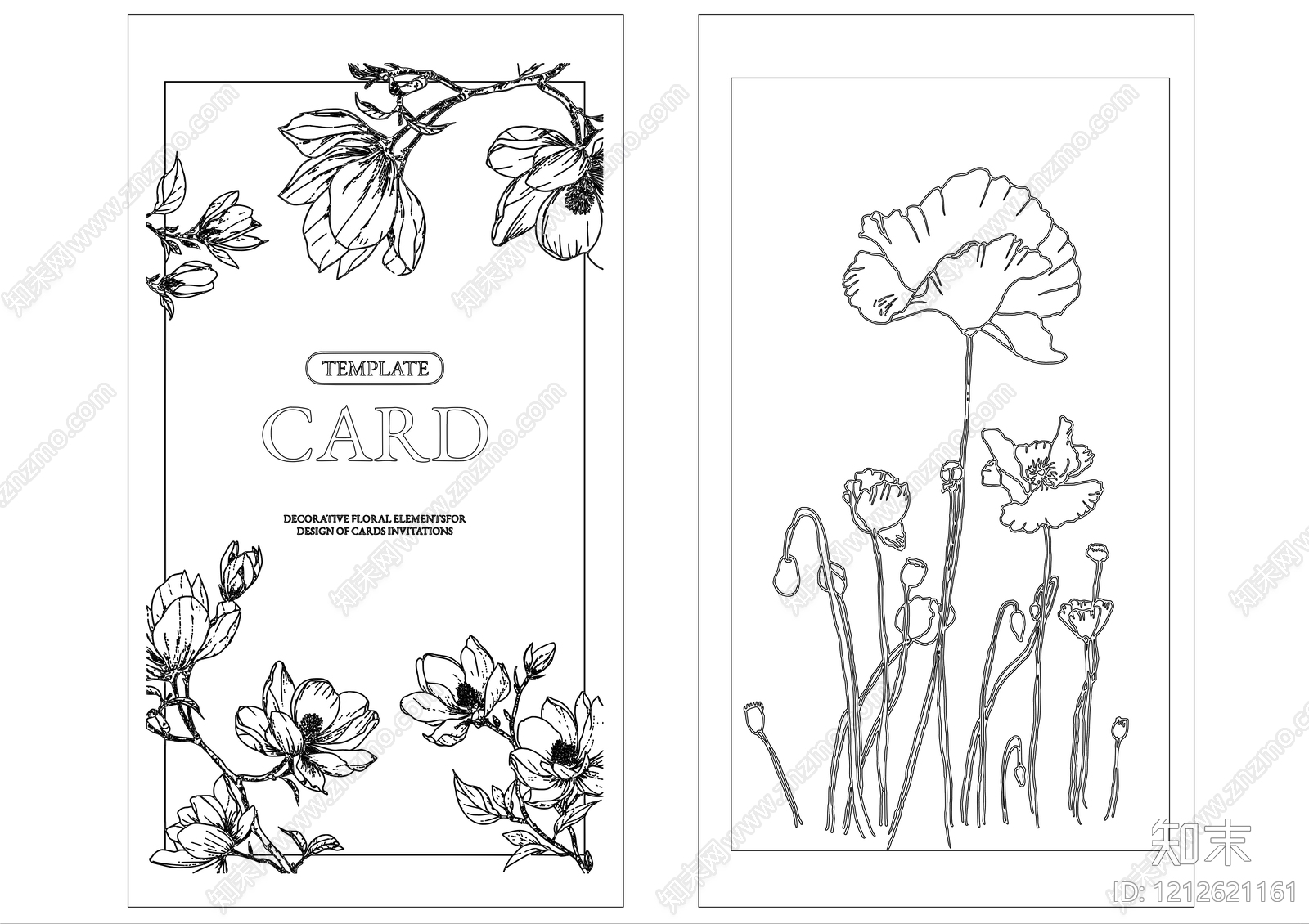 现代极简综合植物图库施工图下载【ID:1212621161】