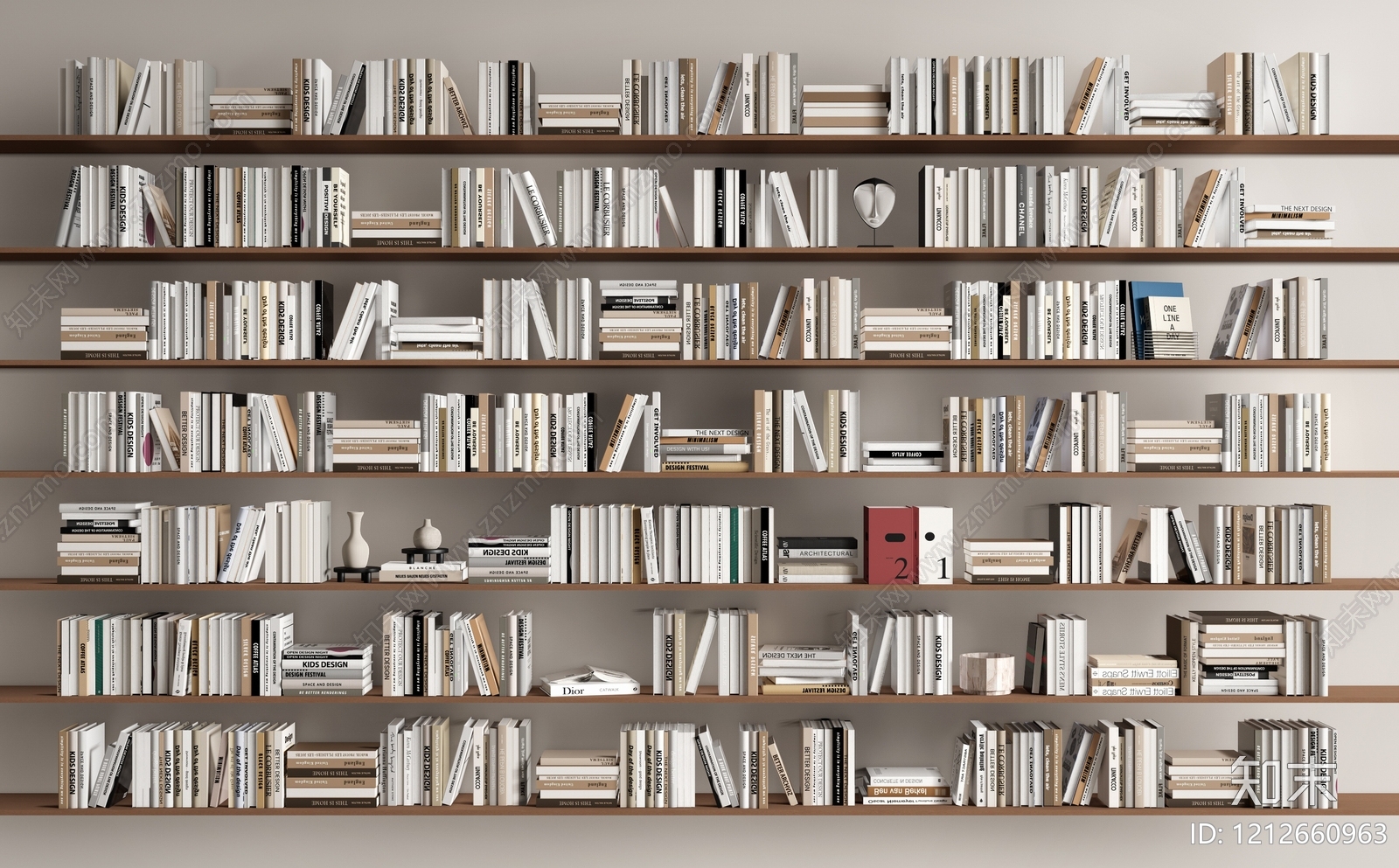 现代简约书籍3D模型下载【ID:1212660963】