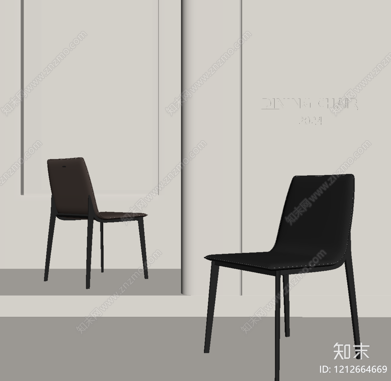 极简餐椅SU模型下载【ID:1212664669】