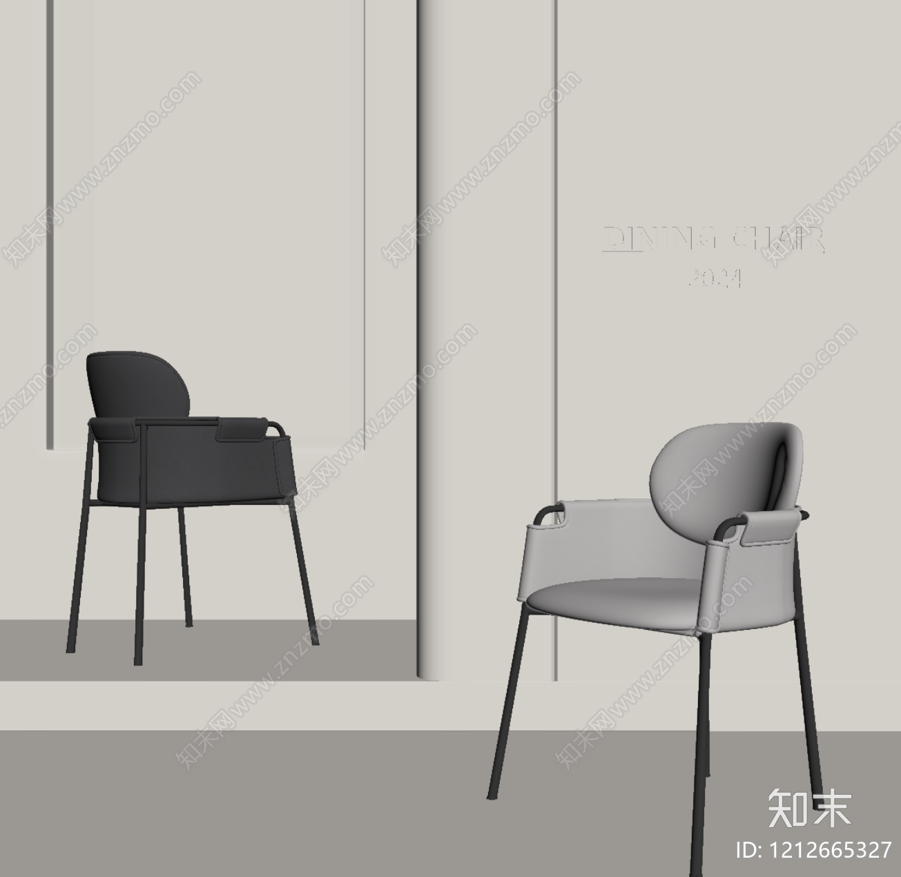 极简餐椅SU模型下载【ID:1212665327】