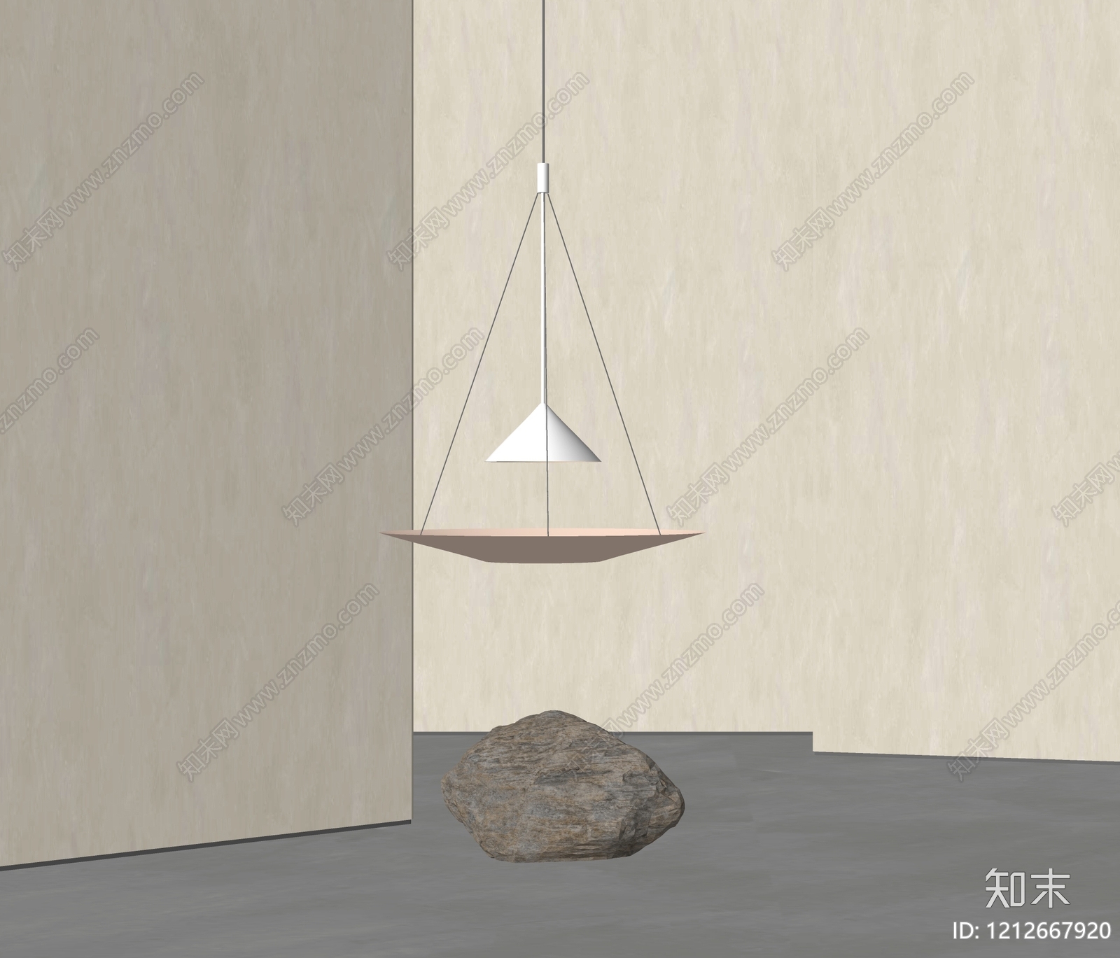 极简吊灯SU模型下载【ID:1212667920】