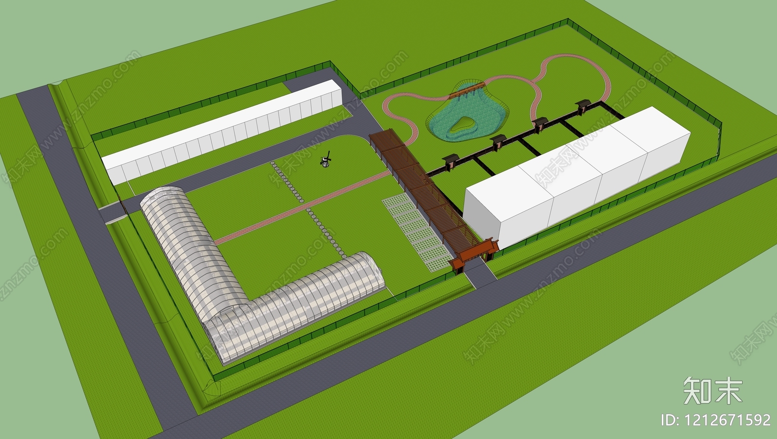 新中式农场SU模型下载【ID:1212671592】