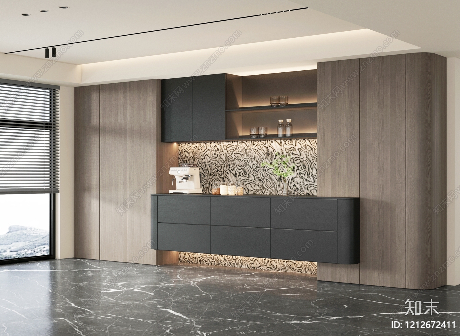 现代极简餐边柜3D模型下载【ID:1212672411】