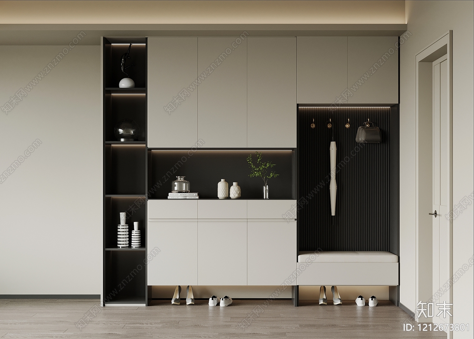现代简约玄关3D模型下载【ID:1212673801】