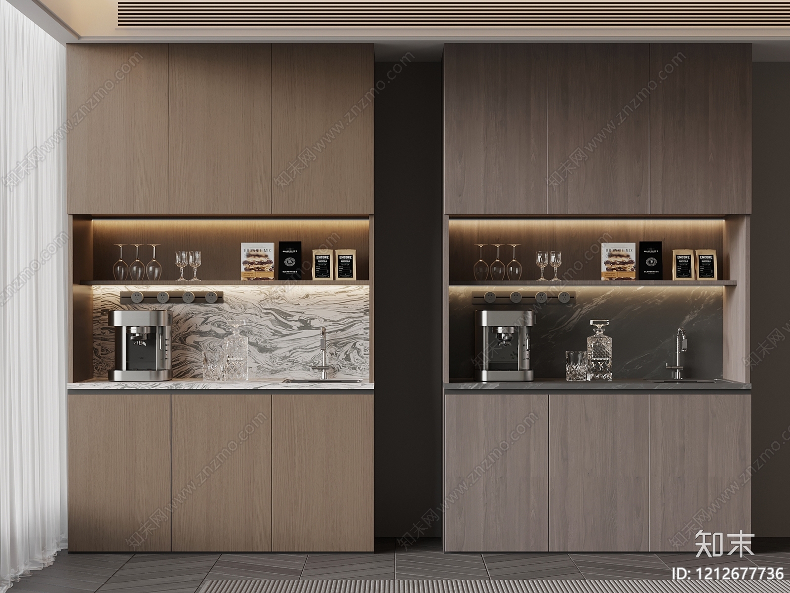 现代简约酒柜3D模型下载【ID:1212677736】