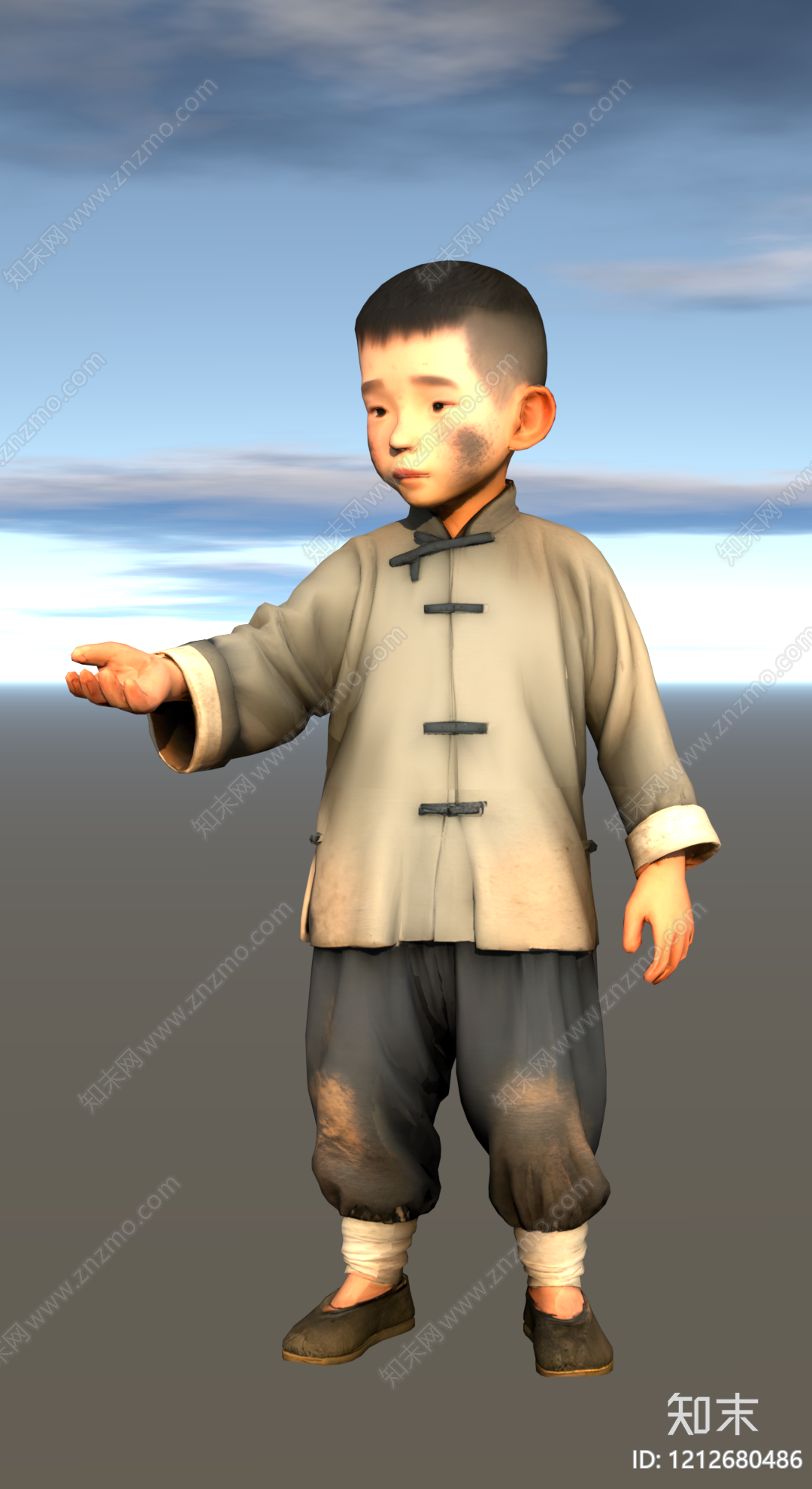 新中式虚拟人物3D模型下载【ID:1212680486】