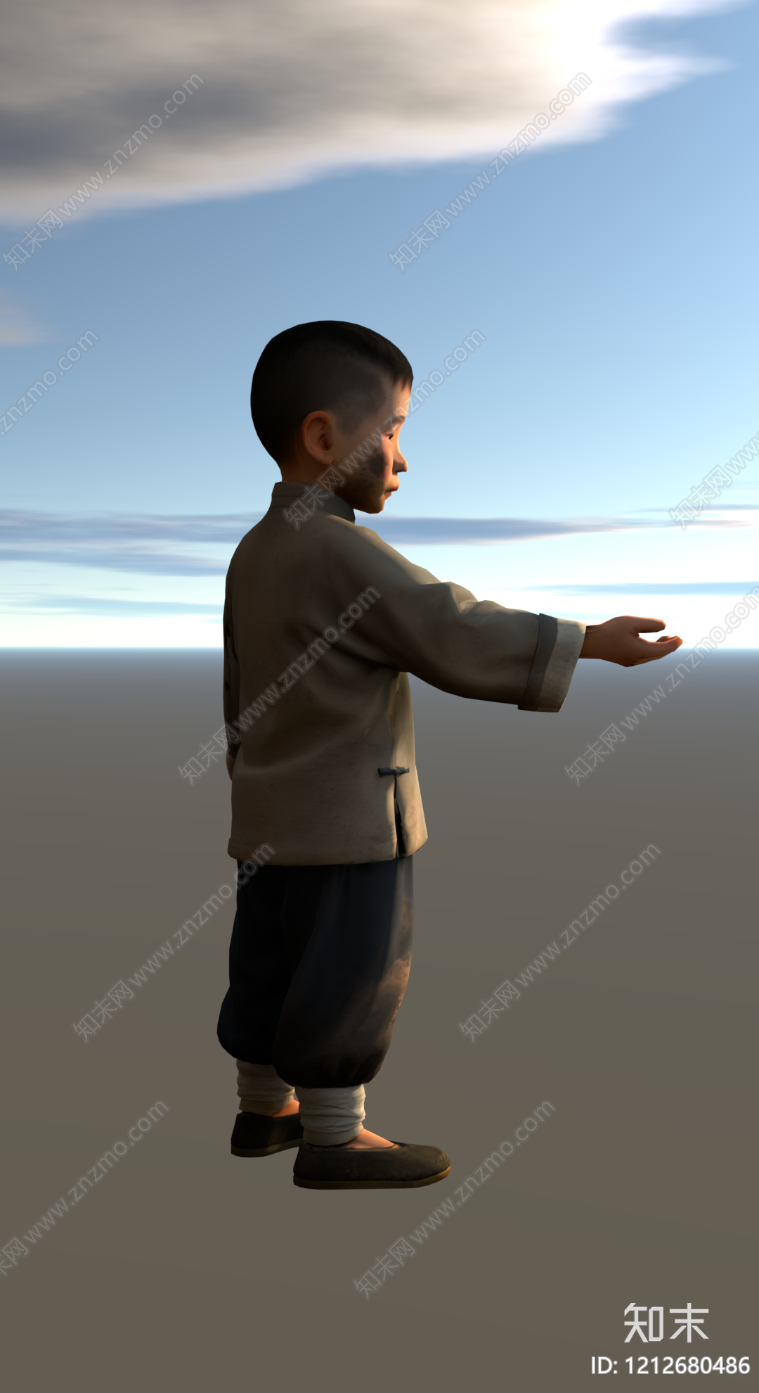 新中式虚拟人物3D模型下载【ID:1212680486】