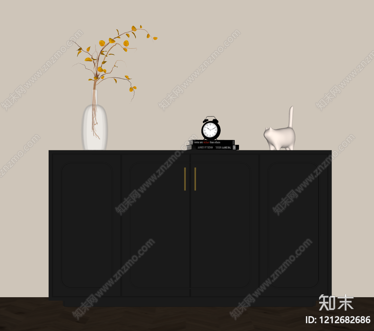 现代简约玄关柜SU模型下载【ID:1212682686】