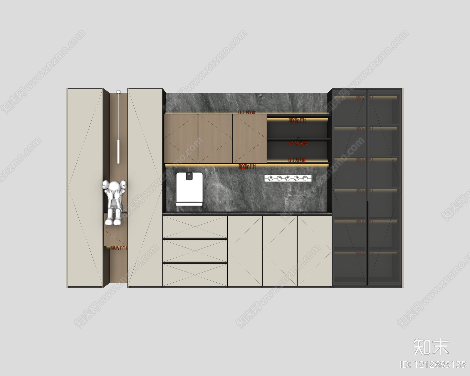 餐边柜SU模型下载【ID:1212685135】