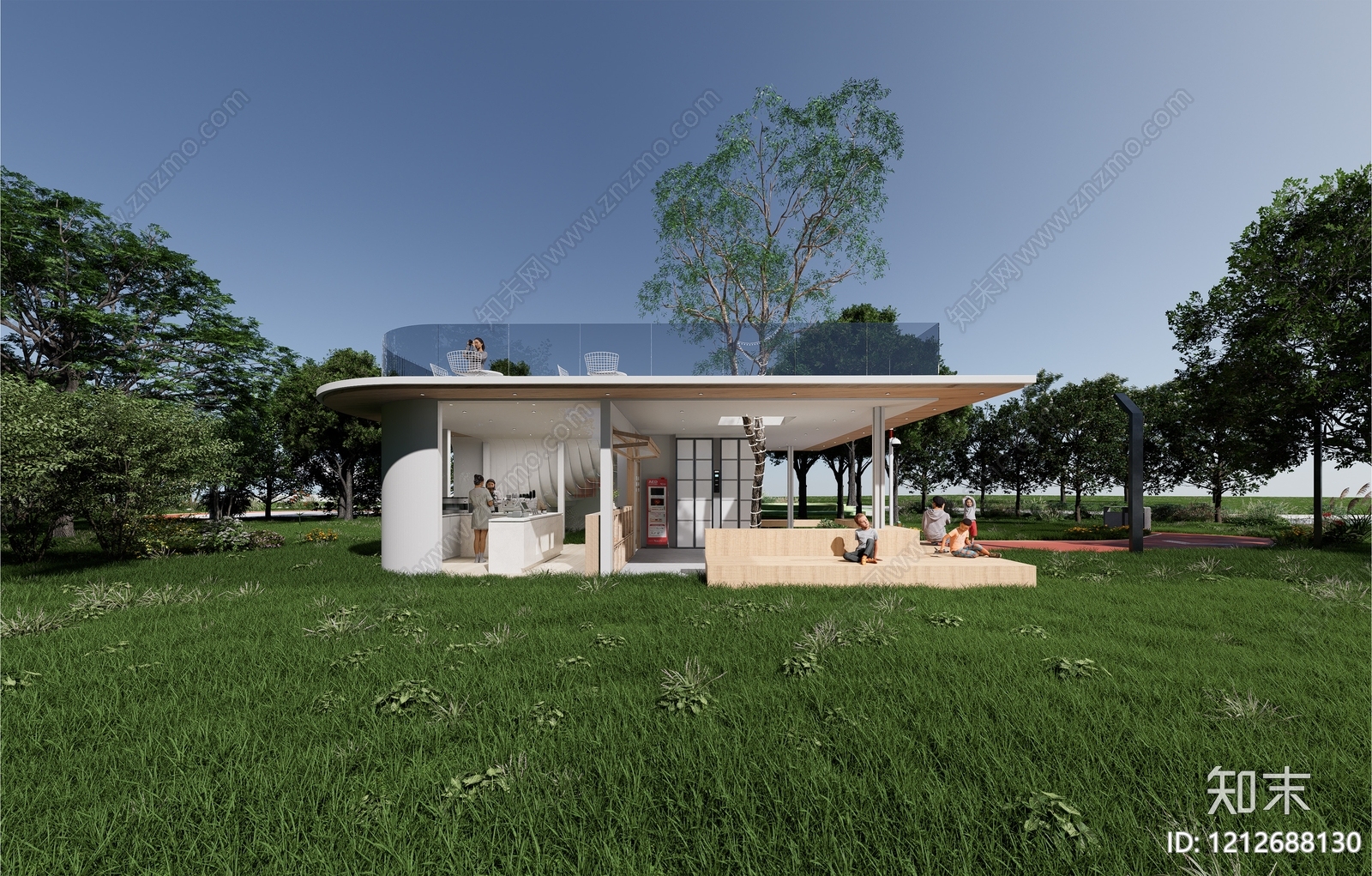 现代主义小公建SU模型下载【ID:1212688130】