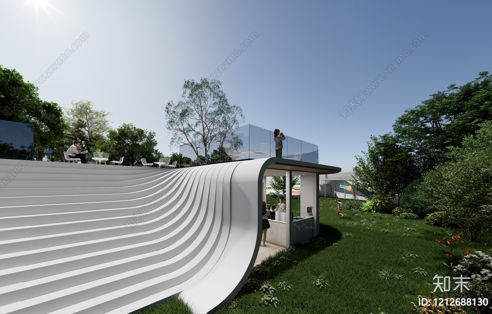 现代主义小公建SU模型下载【ID:1212688130】