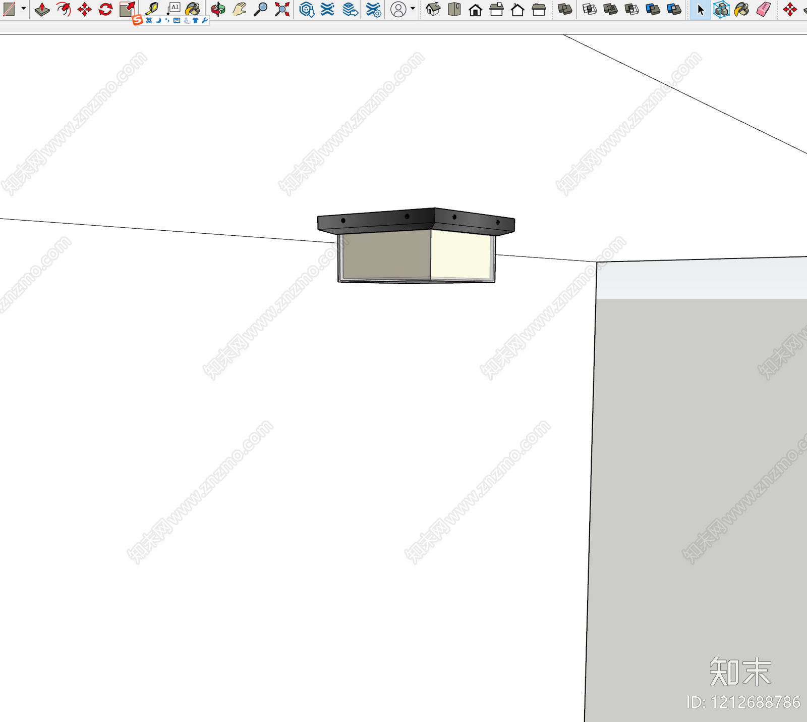 现代简约吸顶灯SU模型下载【ID:1212688786】