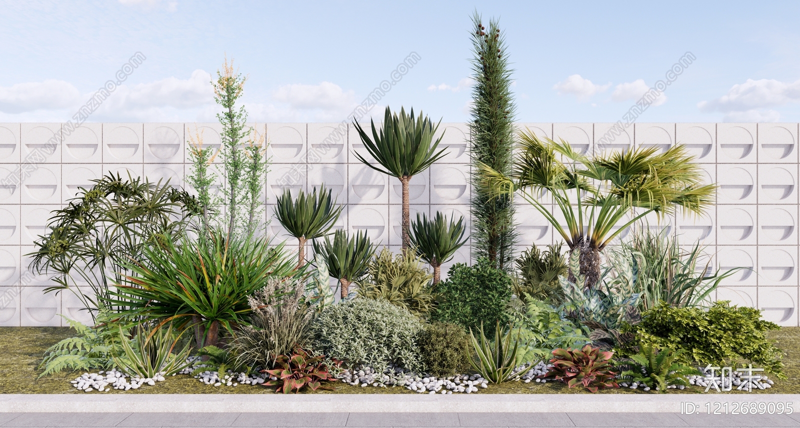 现代热带景观植物组合SU模型下载【ID:1212689095】