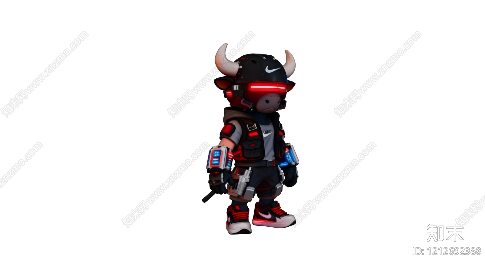 赛博朋克虚拟人物3D模型下载【ID:1212692388】