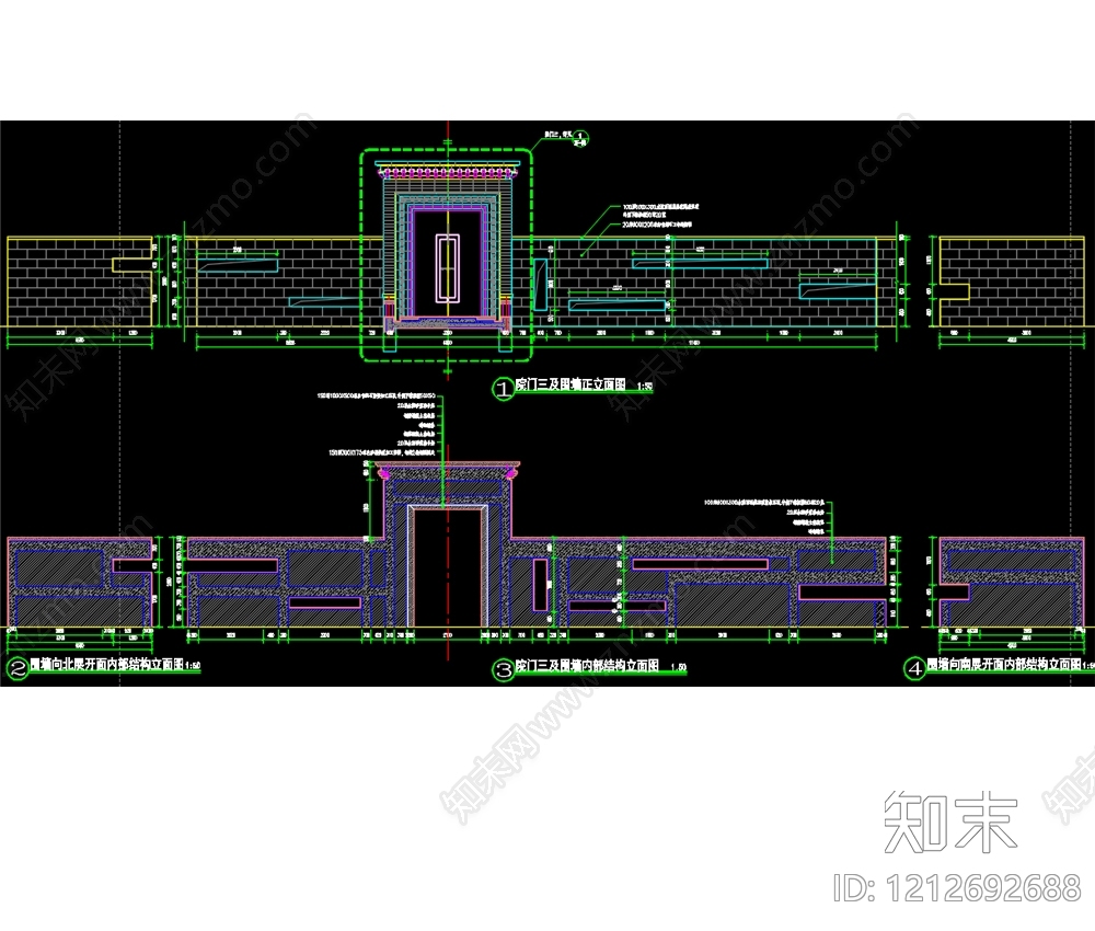 入户门cad施工图下载【ID:1212692688】