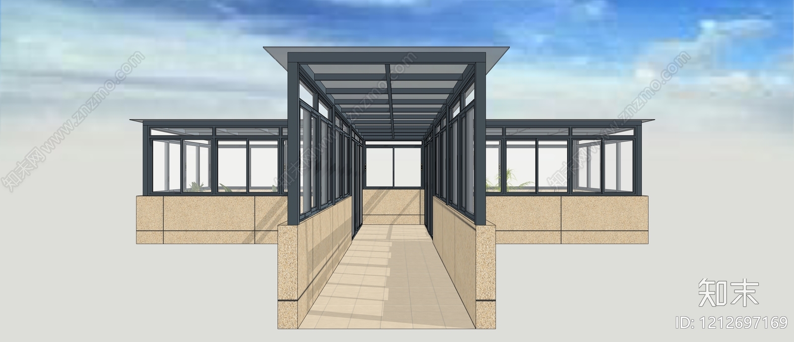 现代简约连廊SU模型下载【ID:1212697169】
