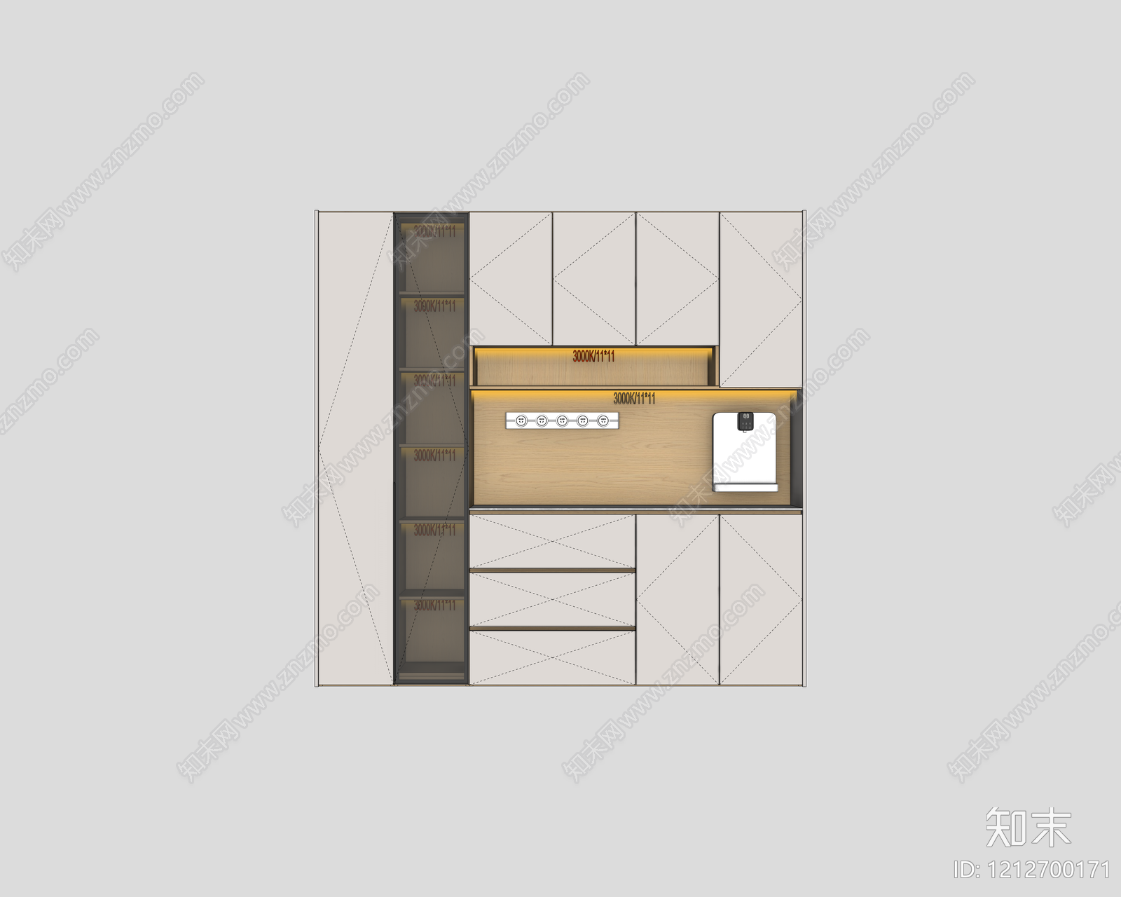 现代简约餐边柜SU模型下载【ID:1212700171】