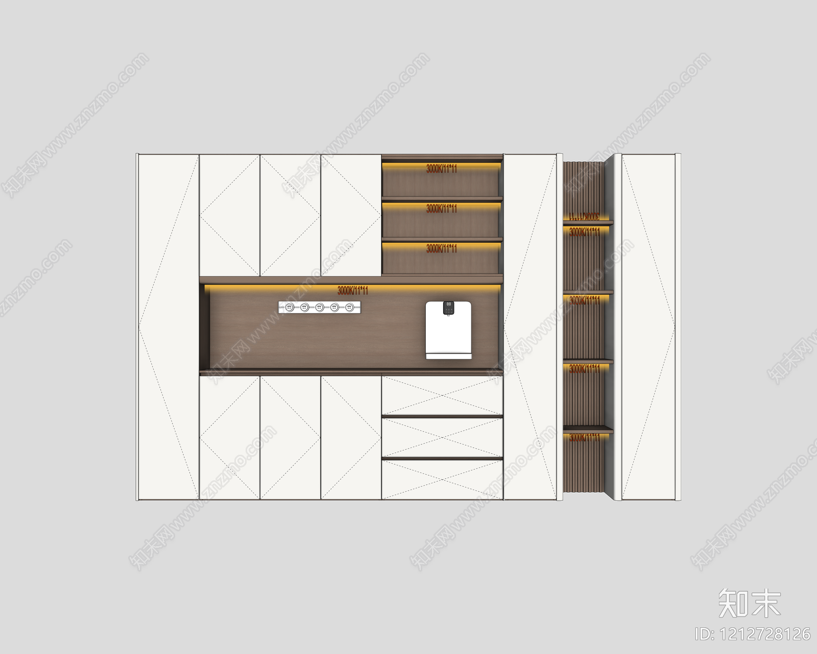 现代简约餐边柜SU模型下载【ID:1212728126】