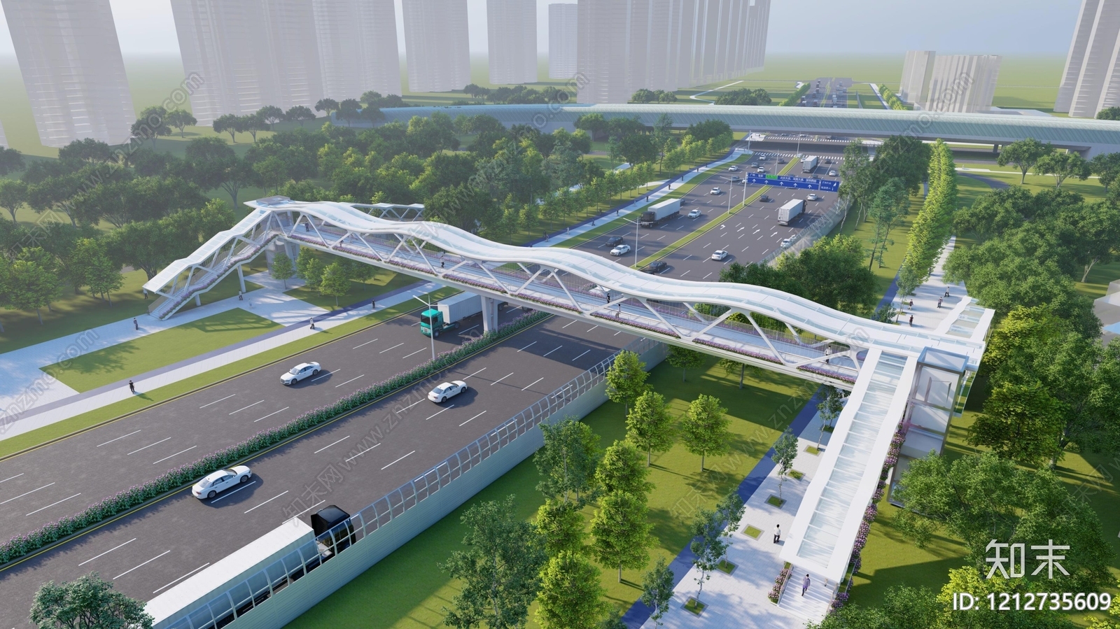 现代主义天桥SU模型下载【ID:1212735609】