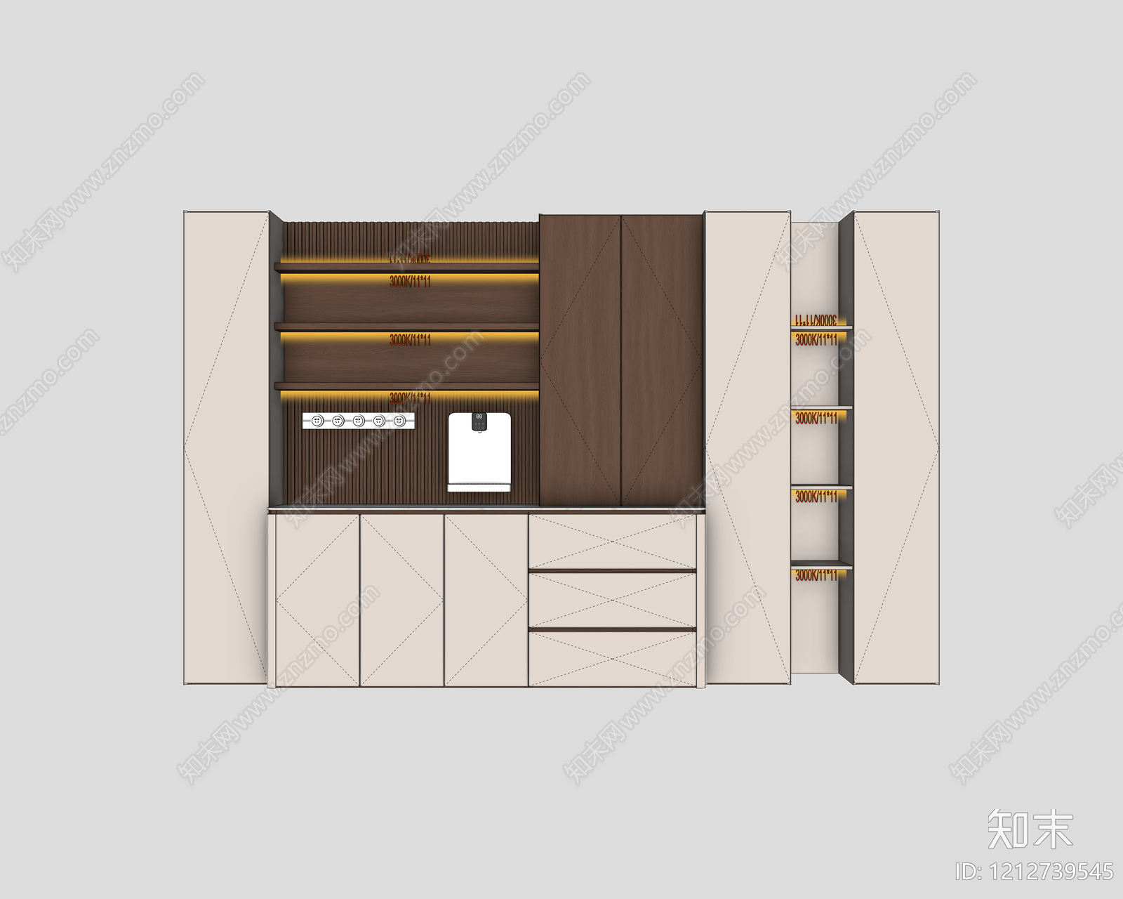 现代简约餐边柜SU模型下载【ID:1212739545】