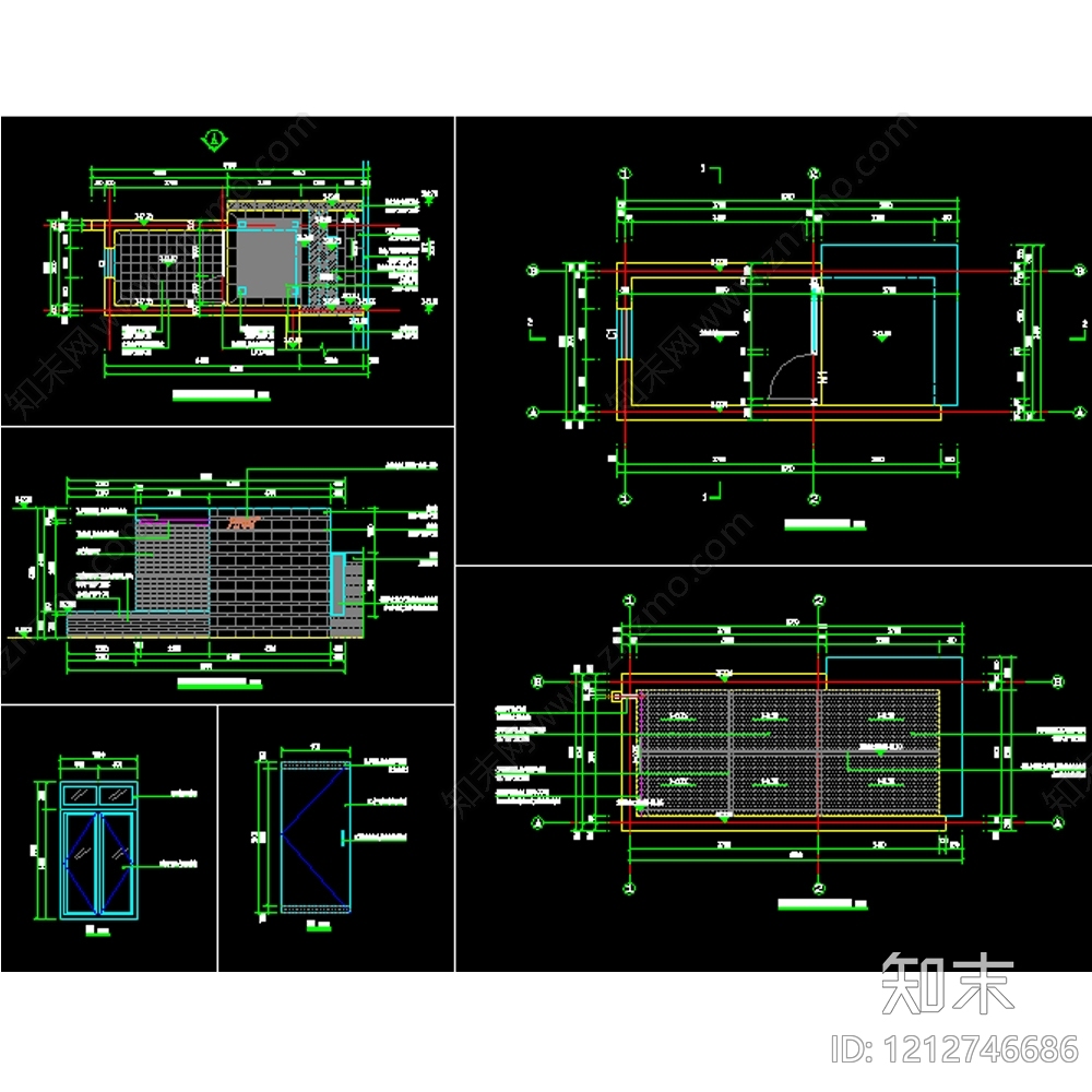 现代门卫室建筑cad施工图下载【ID:1212746686】