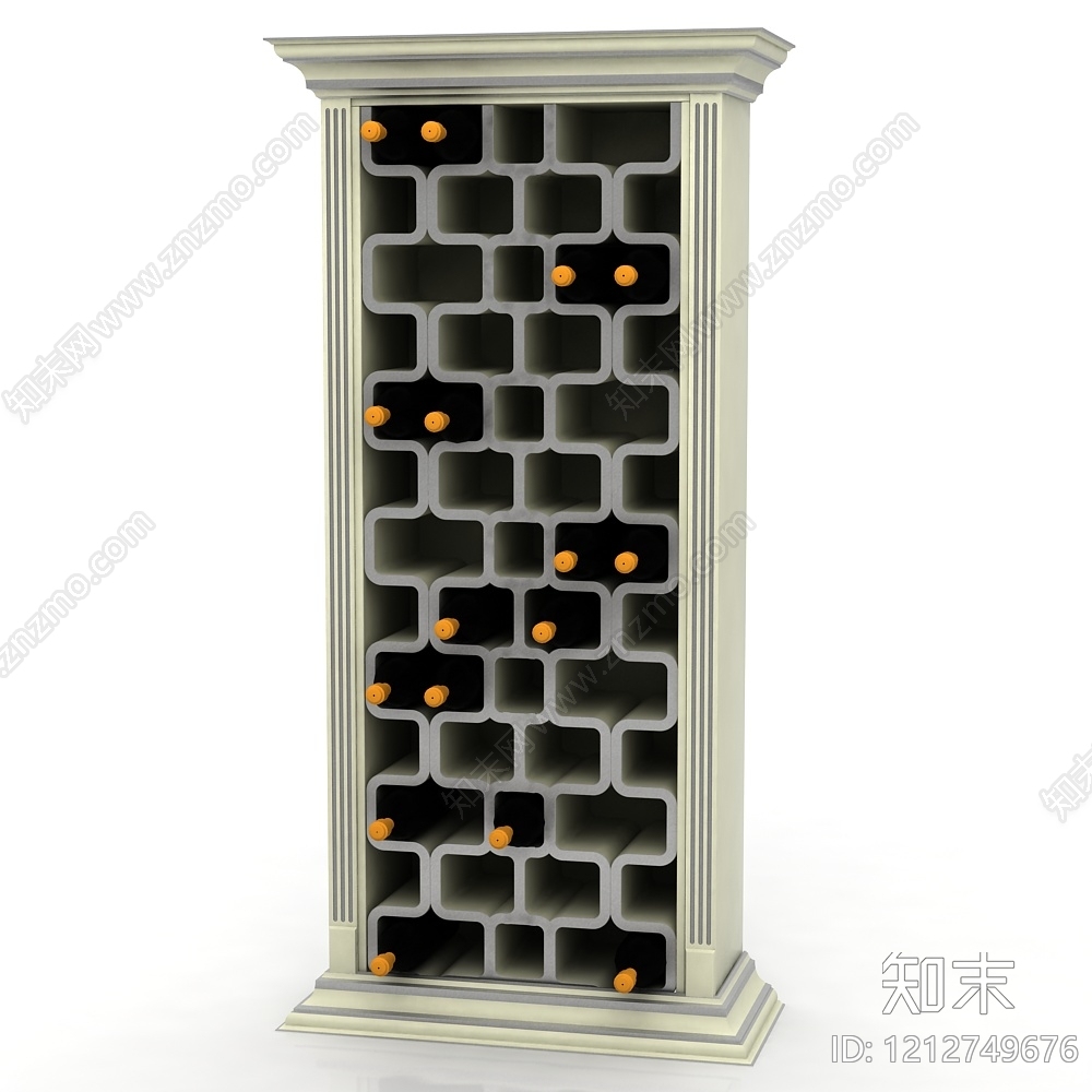 美式酒柜3D模型下载【ID:1212749676】