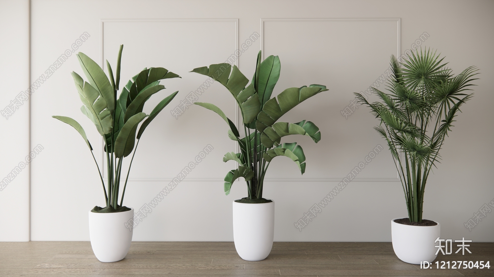 现代简约盆栽SU模型下载【ID:1212750454】