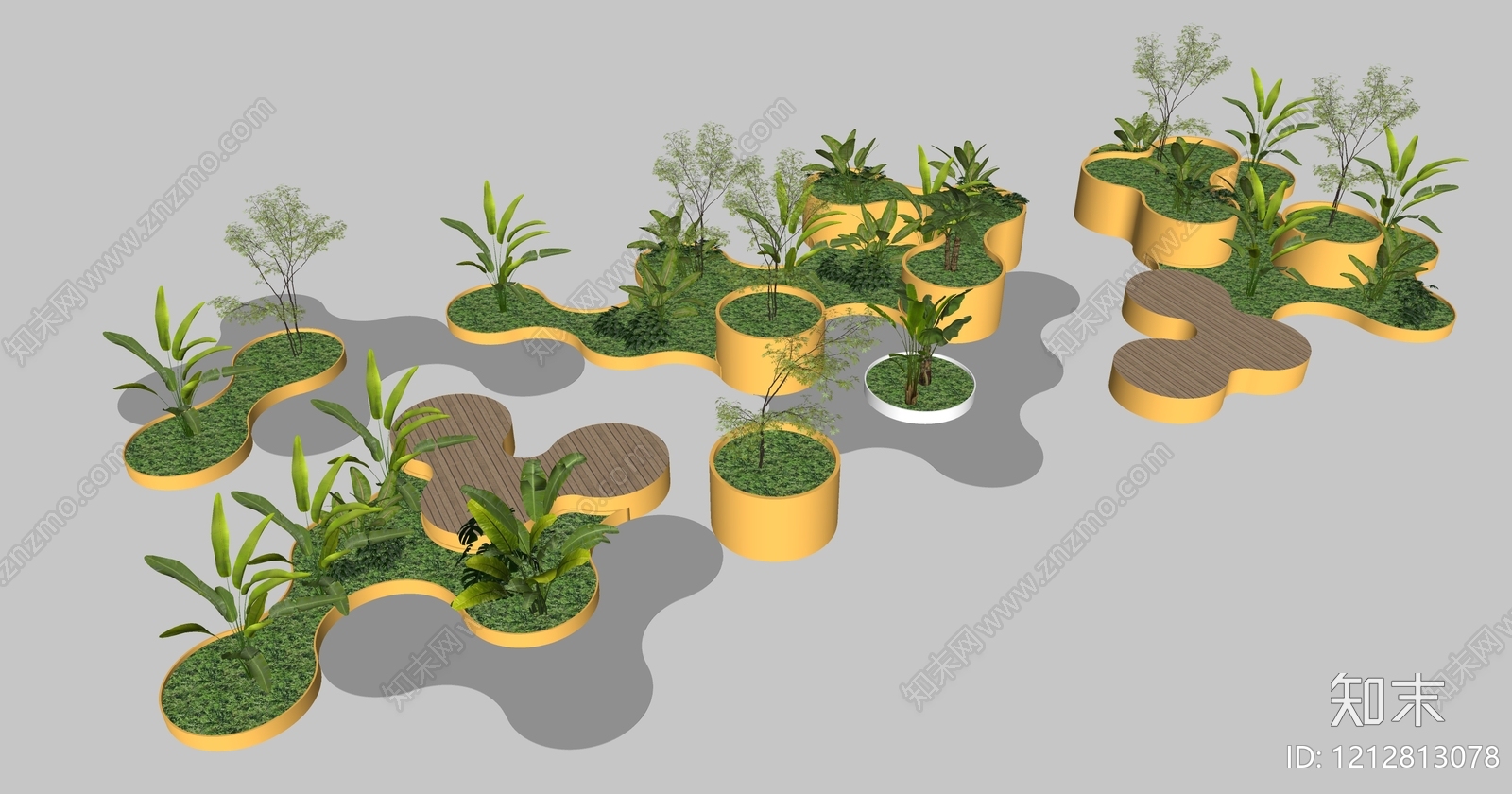 现代简约景观座椅SU模型下载【ID:1212813078】