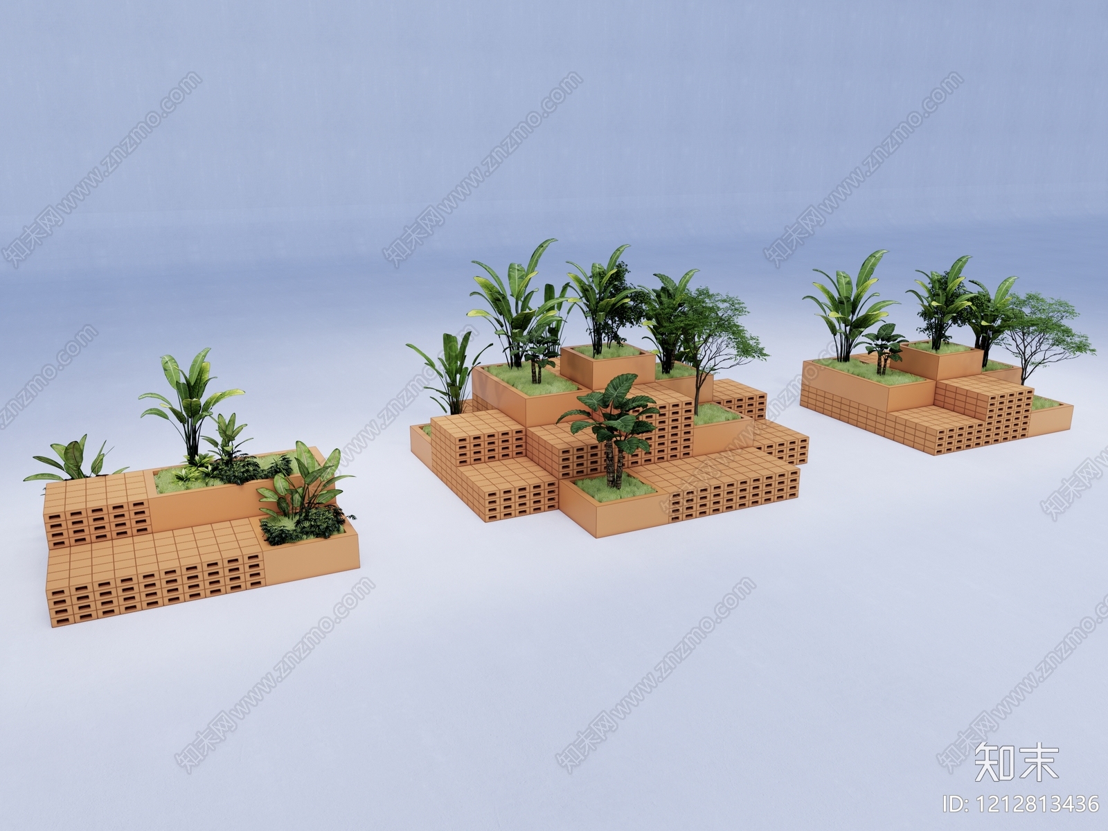 现代主义景观花钵花器SU模型下载【ID:1212813436】