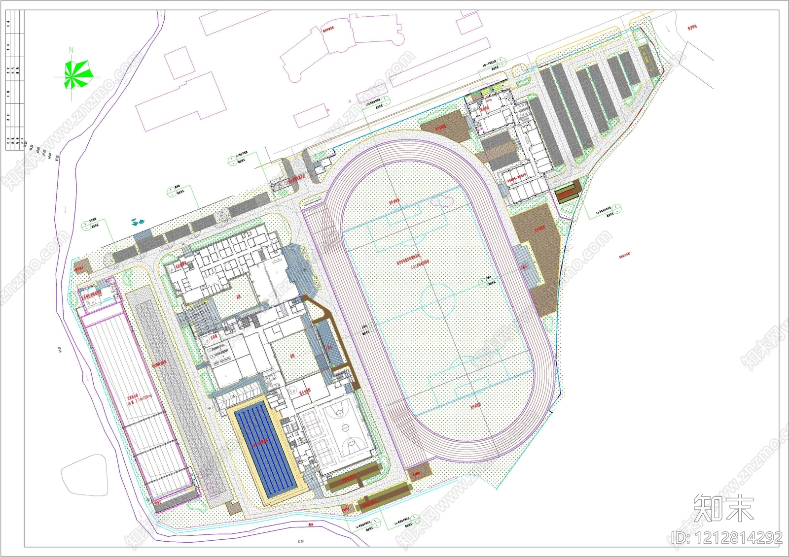 现代操场施工图下载【ID:1212814292】