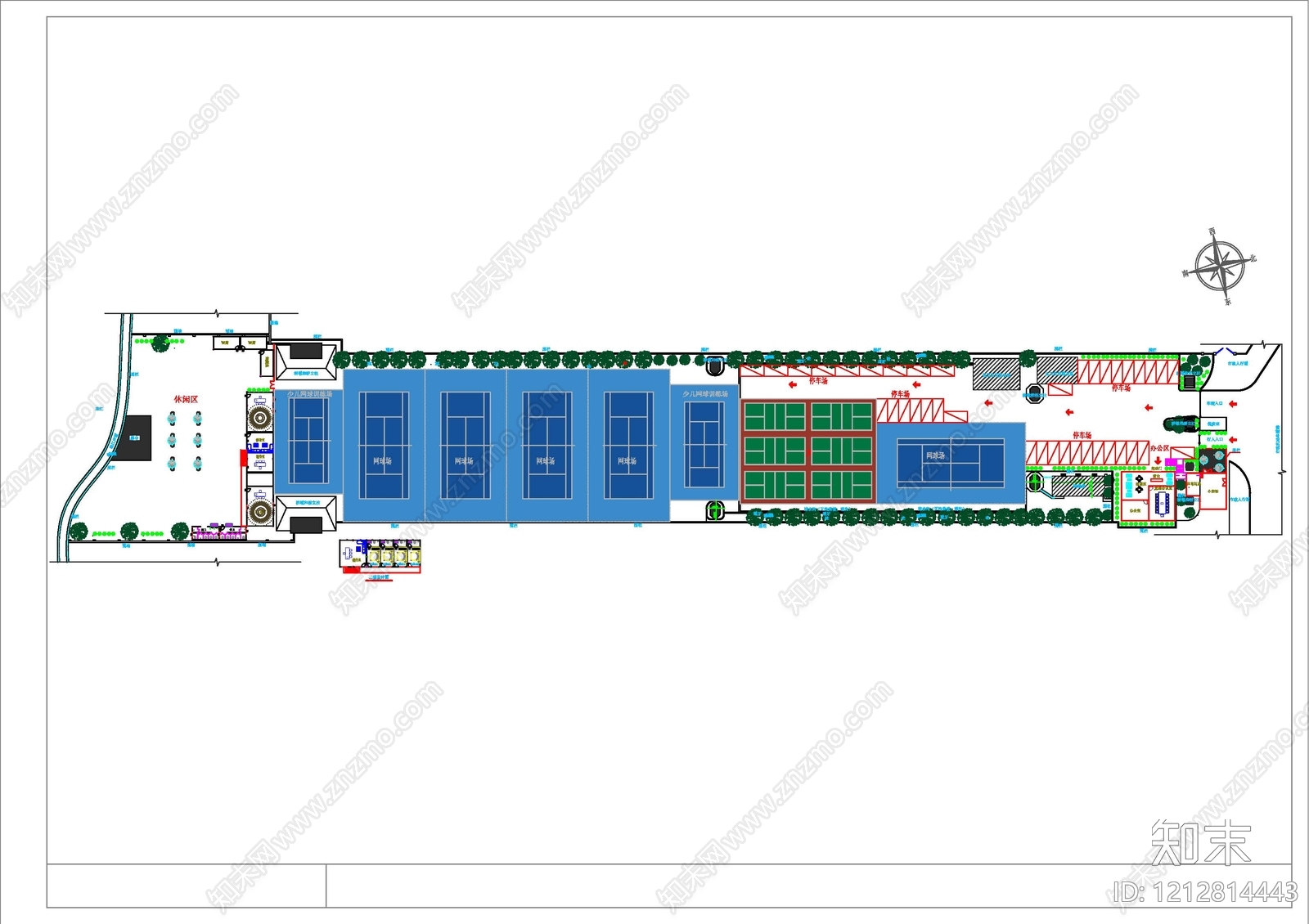 现代网球场施工图下载【ID:1212814443】