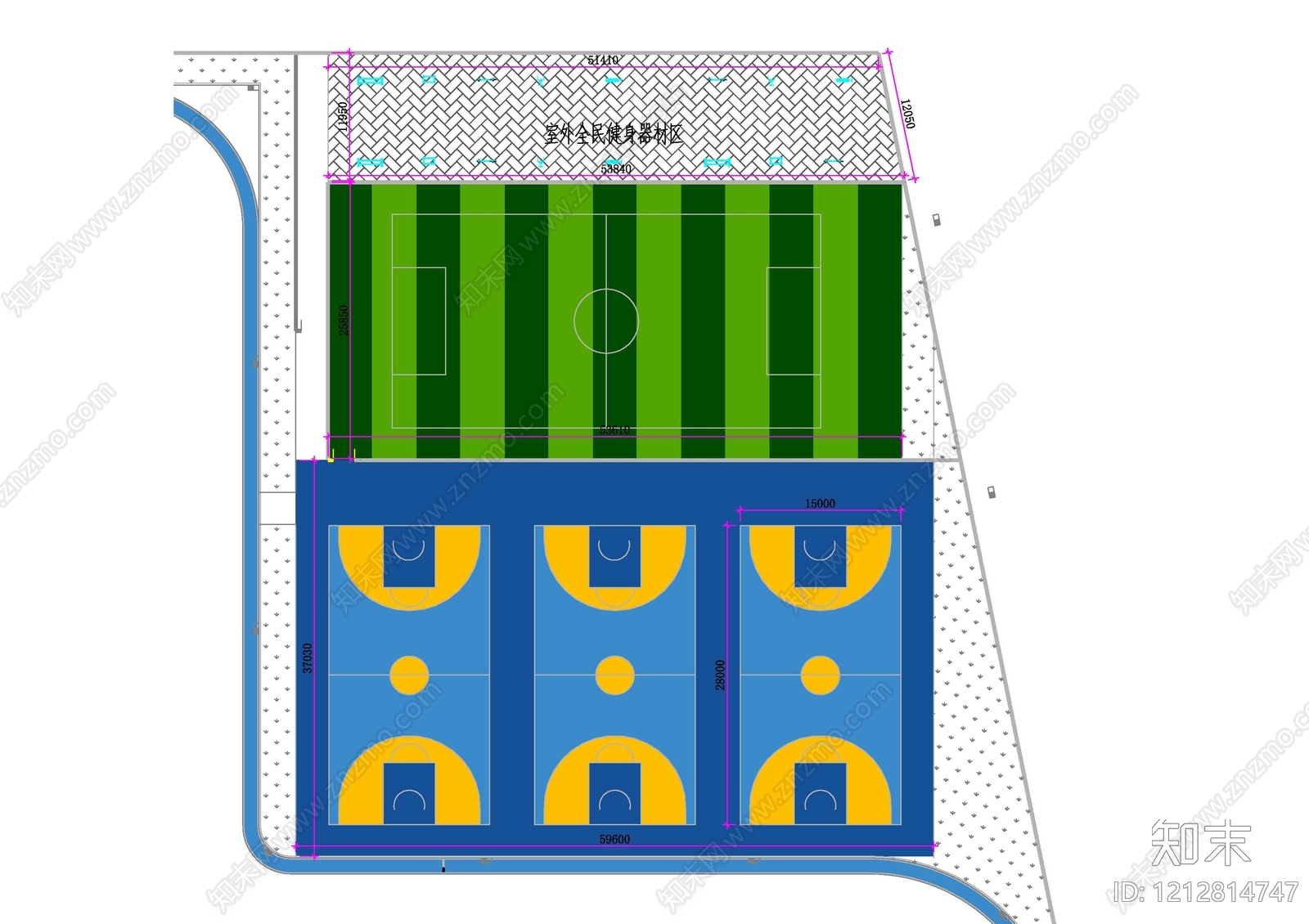 现代足球场施工图下载【ID:1212814747】