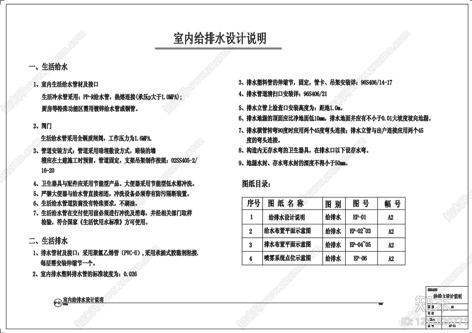 现代设计说明cad施工图下载【ID:1212820771】