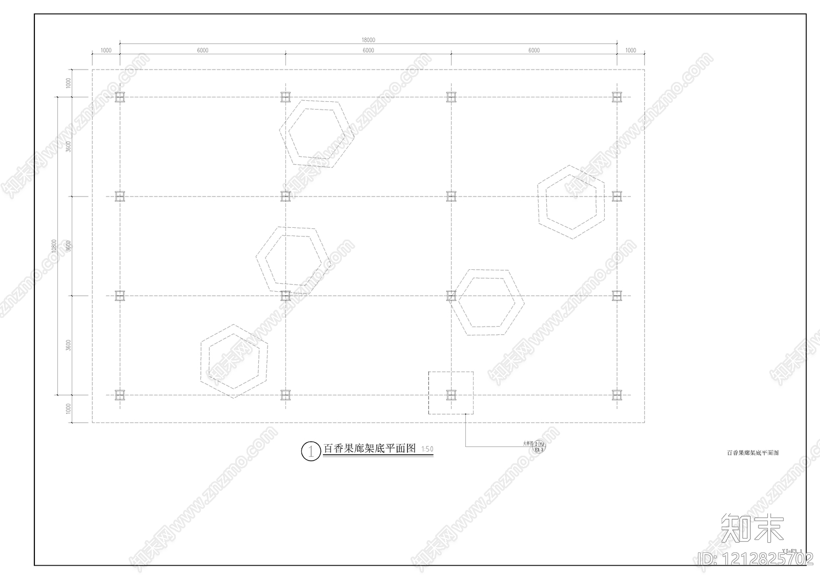 现代中式廊架施工图下载【ID:1212825702】
