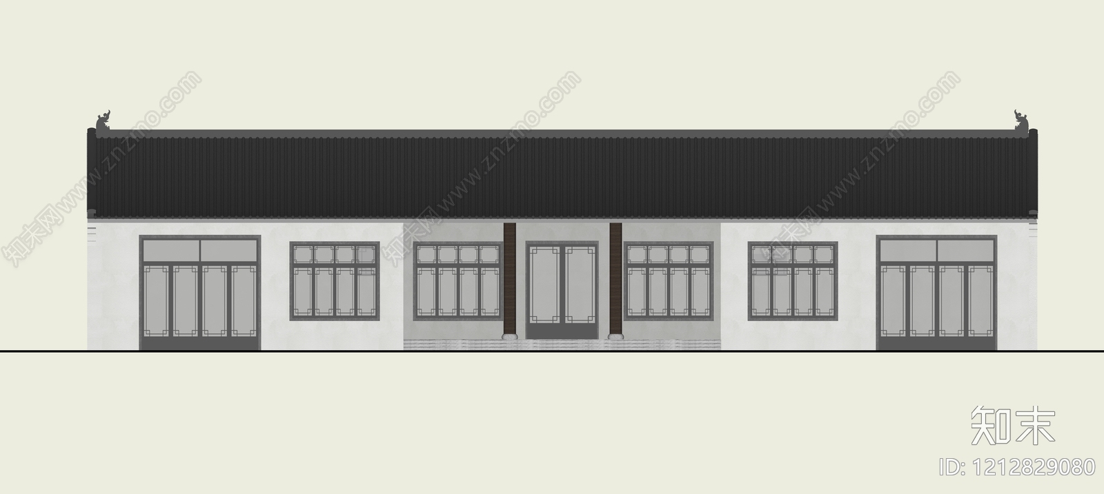新中式别墅庭院SU模型下载【ID:1212829080】