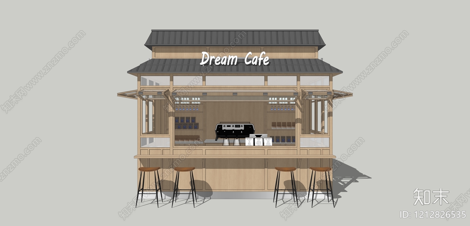日式售卖亭SU模型下载【ID:1212826535】
