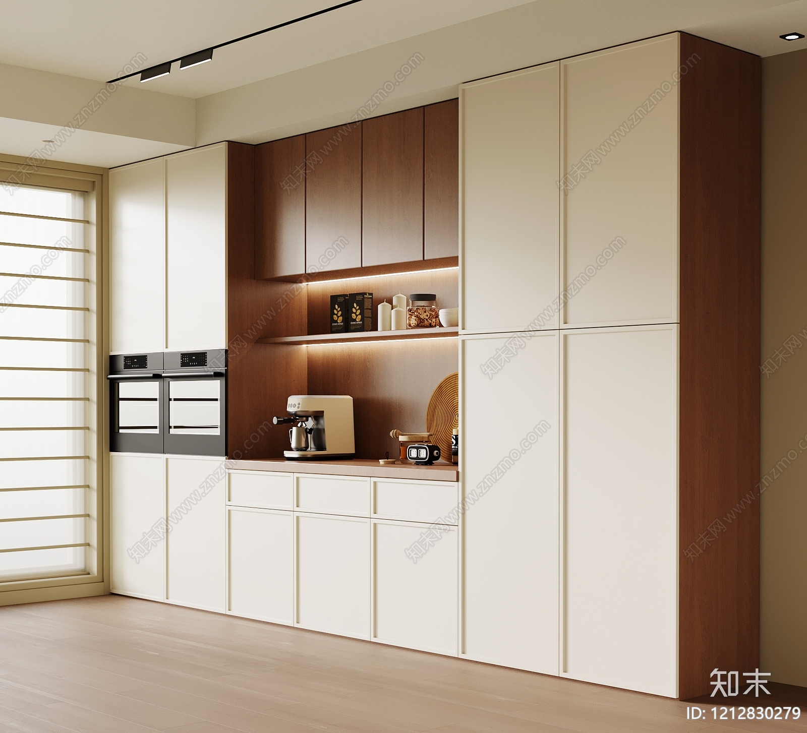 奶油风餐边柜3D模型下载【ID:1212830279】